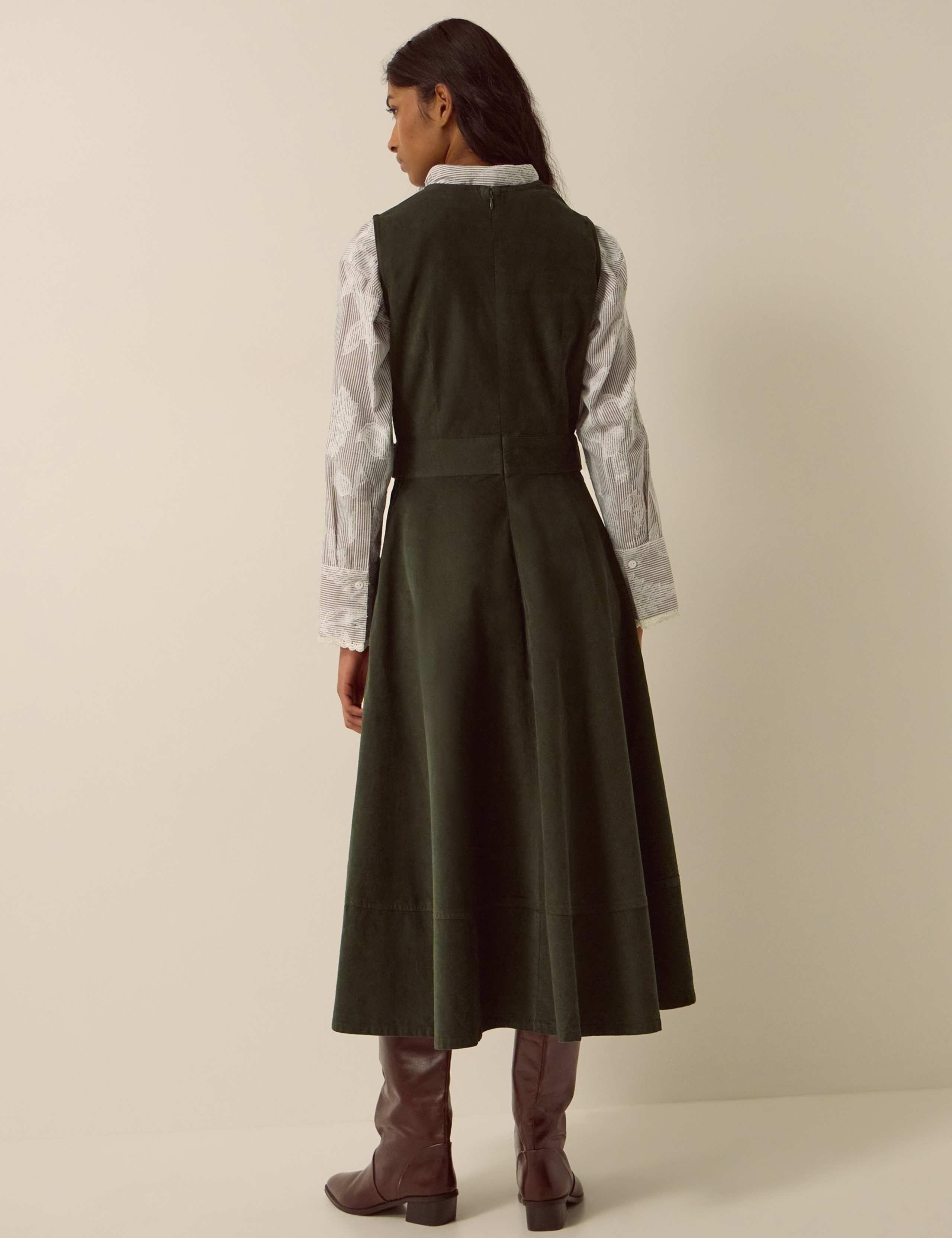 Pure Cotton High Neck Midi Dress 2 of 4