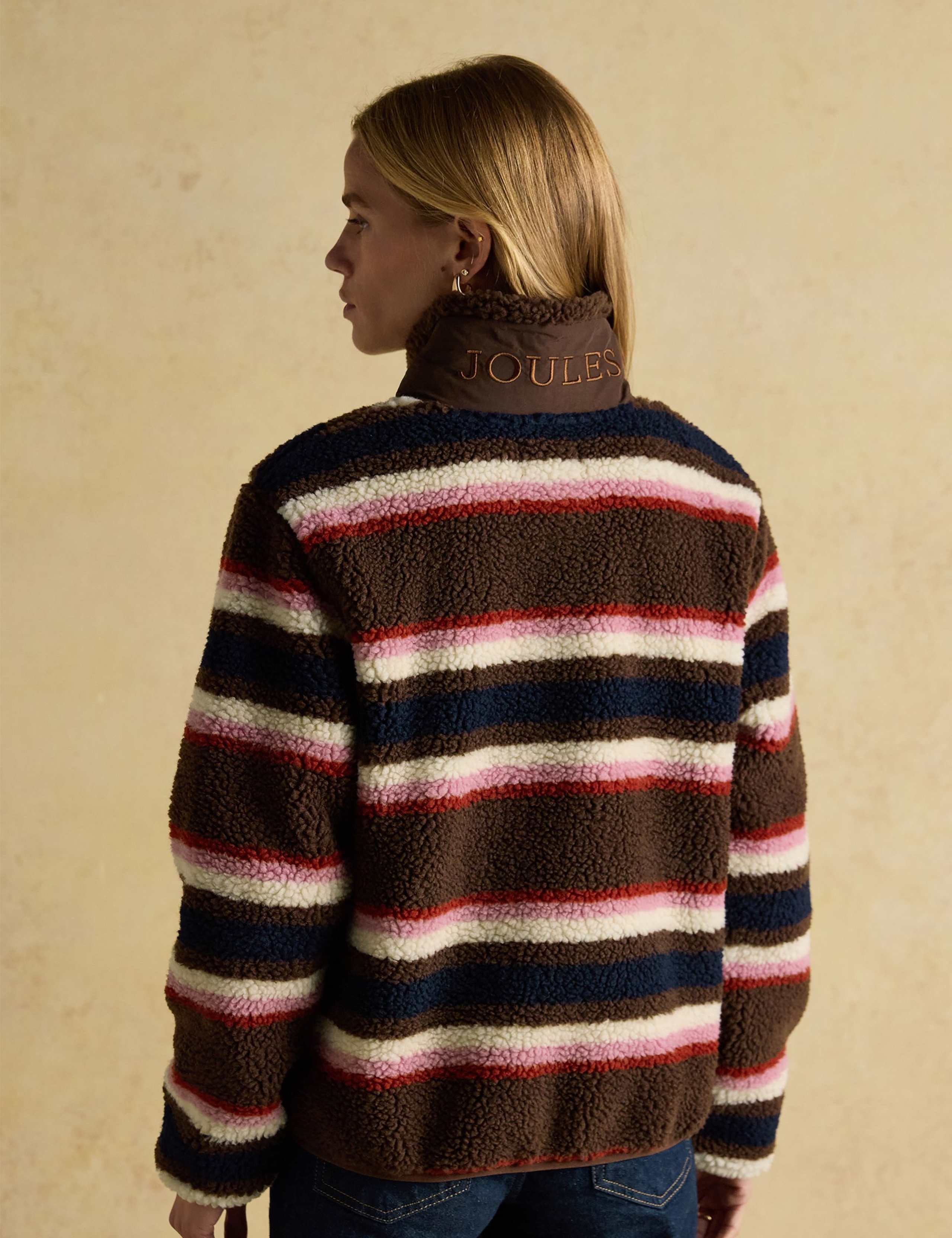 Borg Striped Funnel Neck Jacket 5 of 11