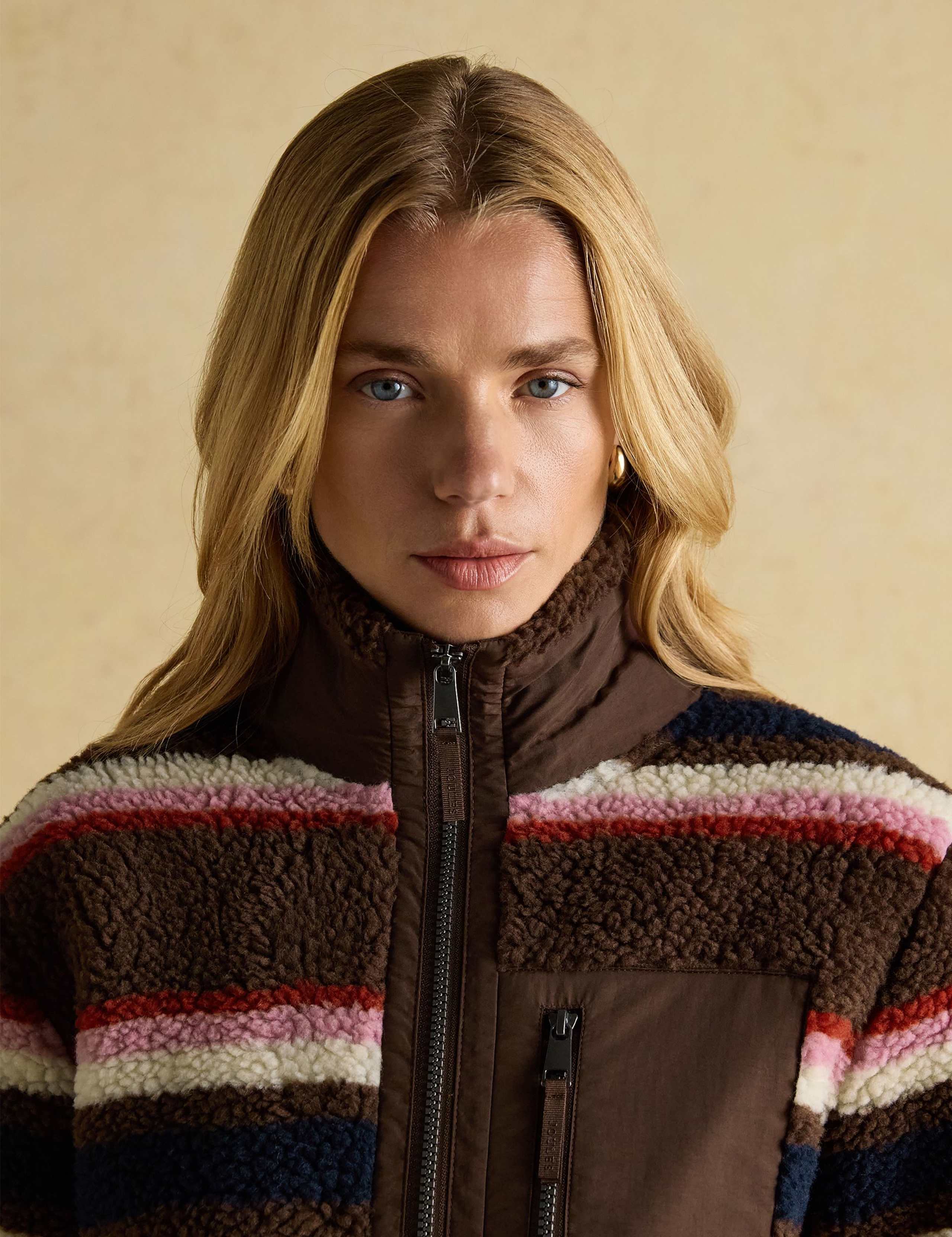 Borg Striped Funnel Neck Jacket 6 of 11