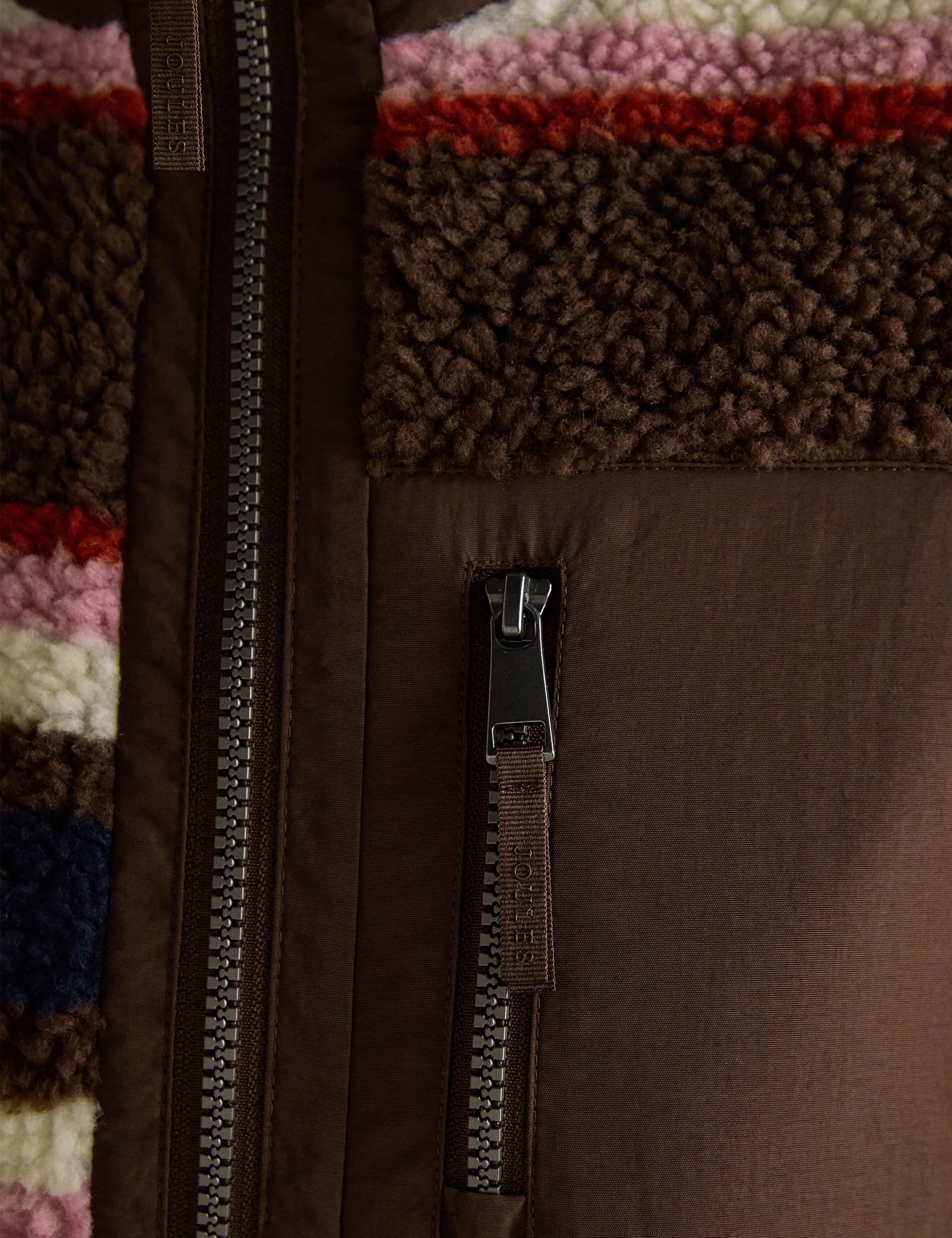 Borg Striped Funnel Neck Jacket 10 of 11