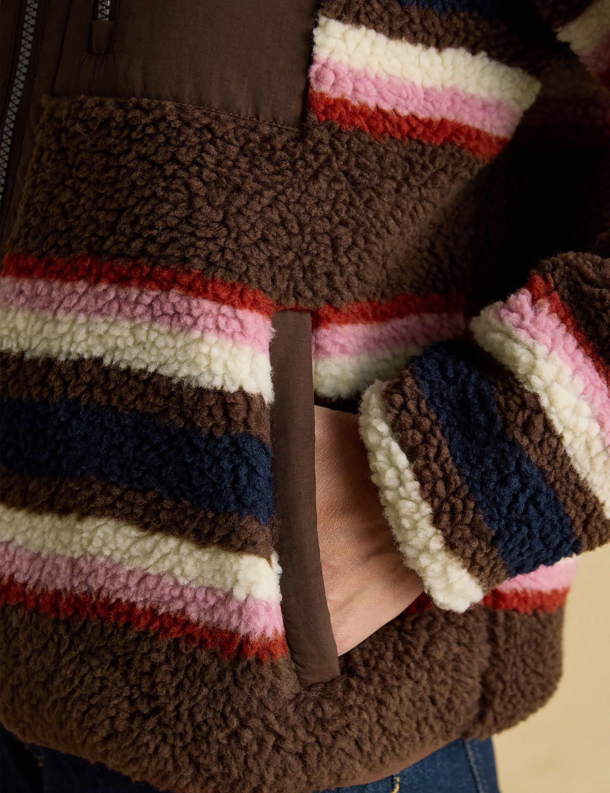 Borg Striped Funnel Neck Jacket 11 of 11