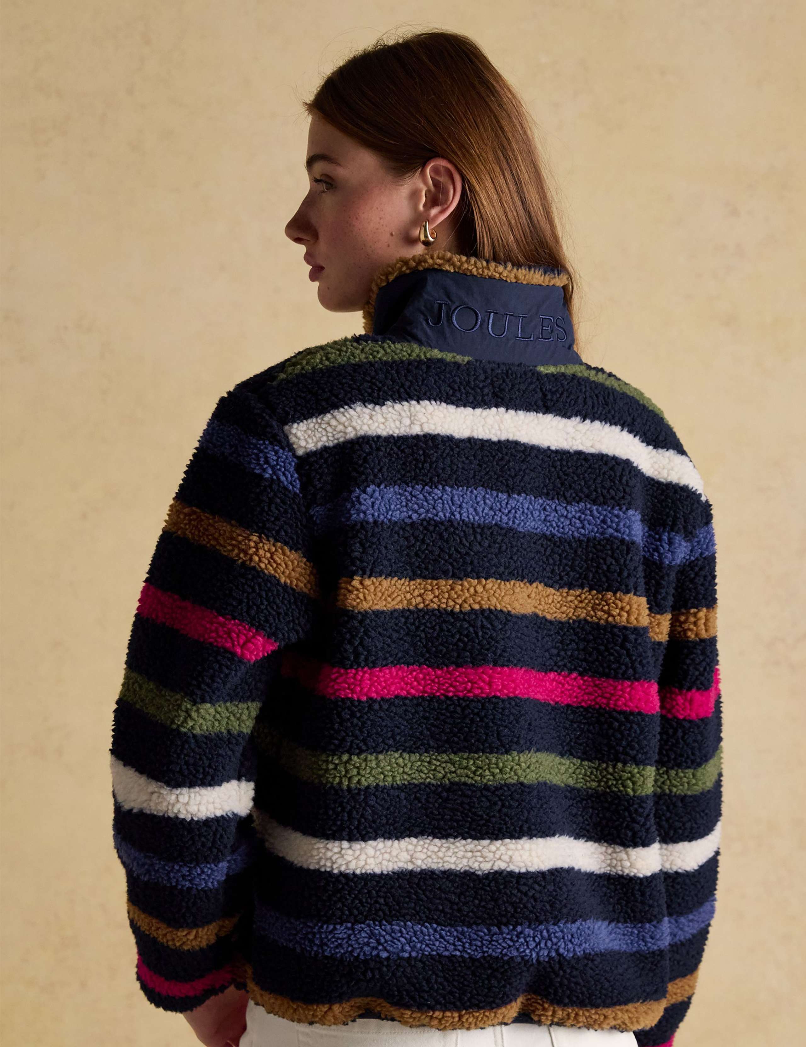 Borg Striped Funnel Neck Jacket 5 of 9