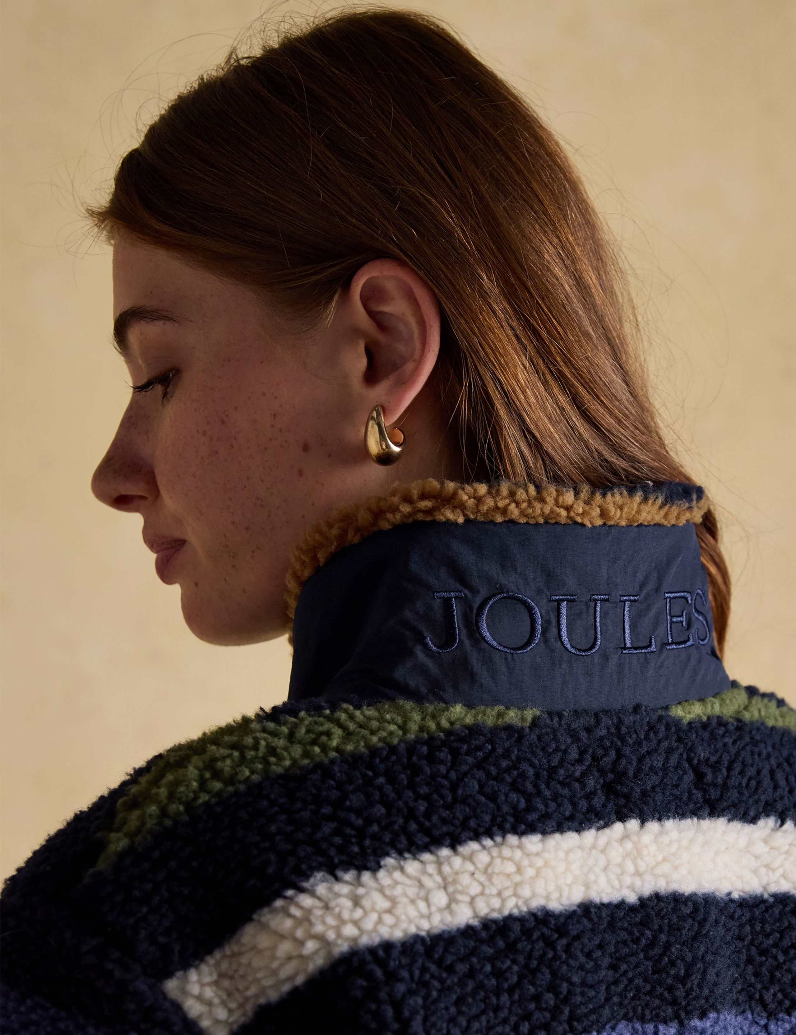 Borg Striped Funnel Neck Jacket 7 of 9