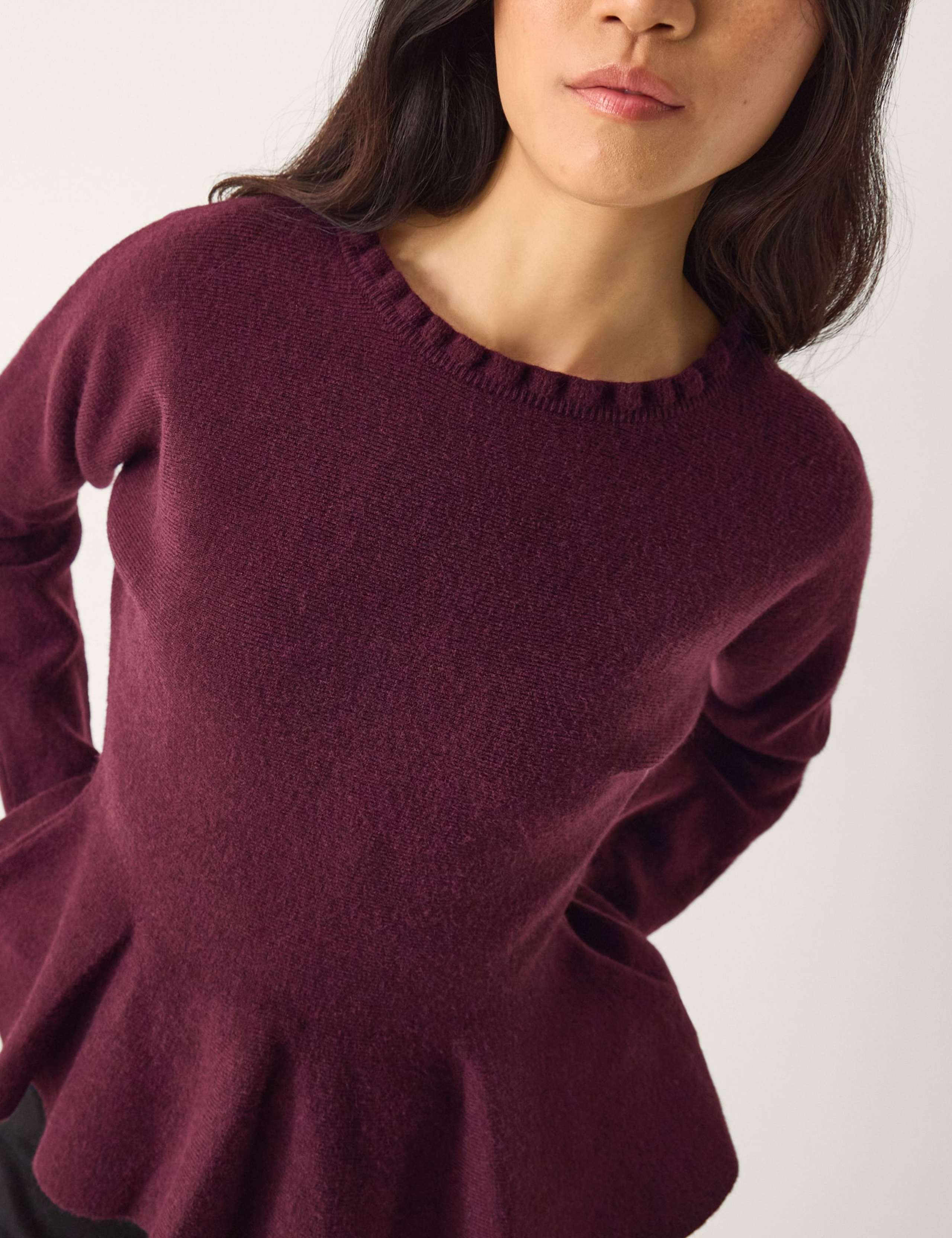 Textured Peplum Crew Neck Jumper 2 of 4
