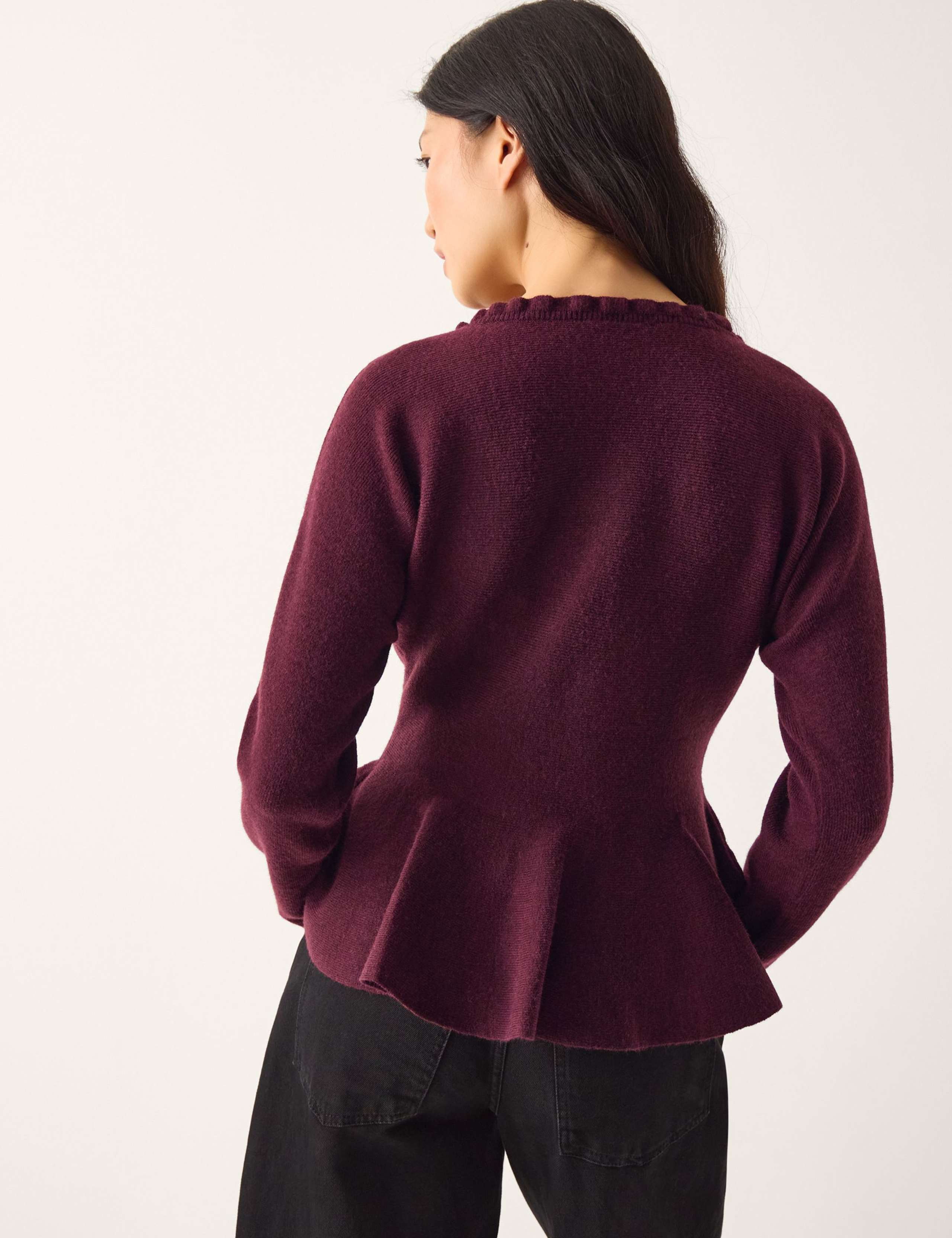 Textured Peplum Crew Neck Jumper 3 of 4