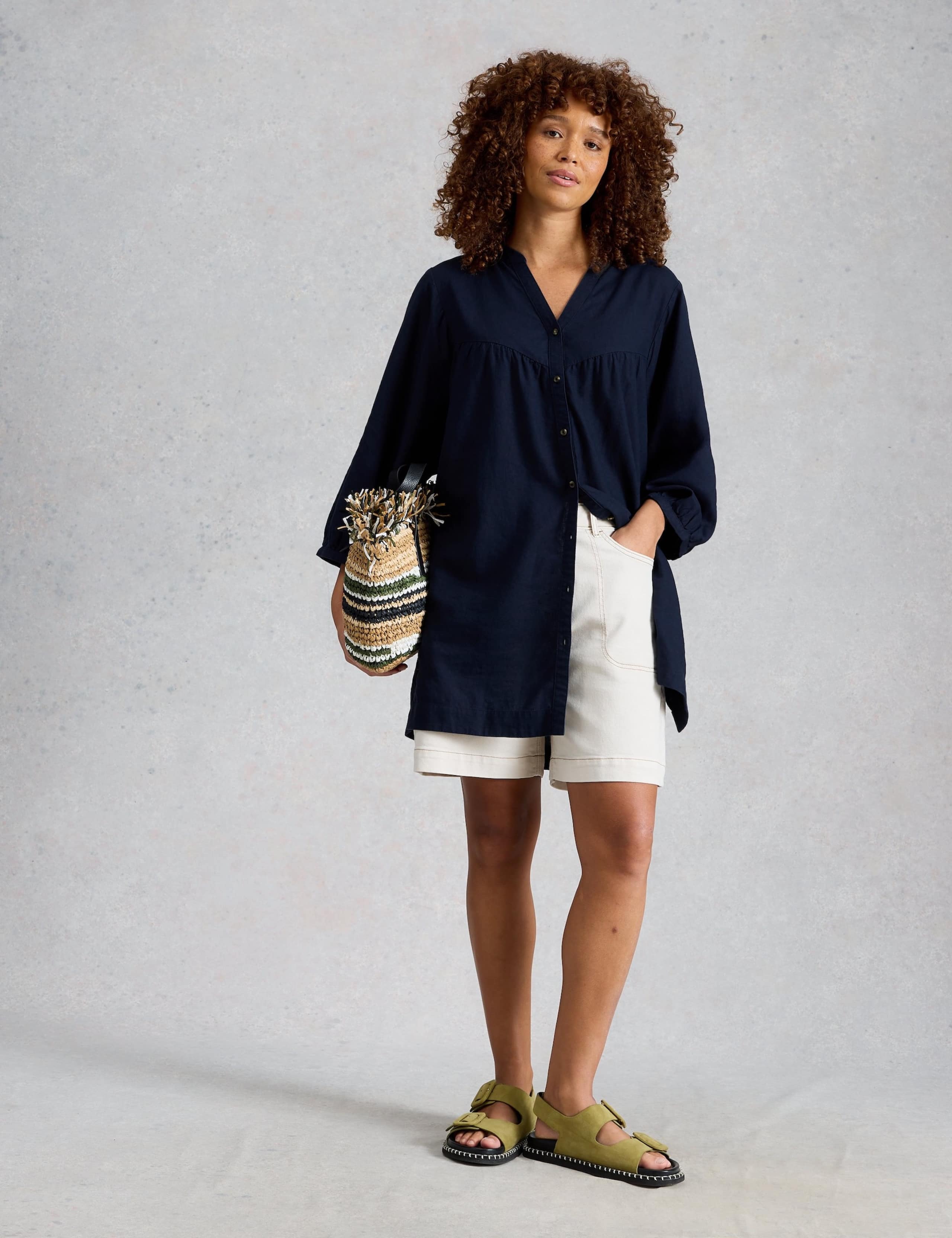 Linen Rich Notch Neck Tunic 3 of 6