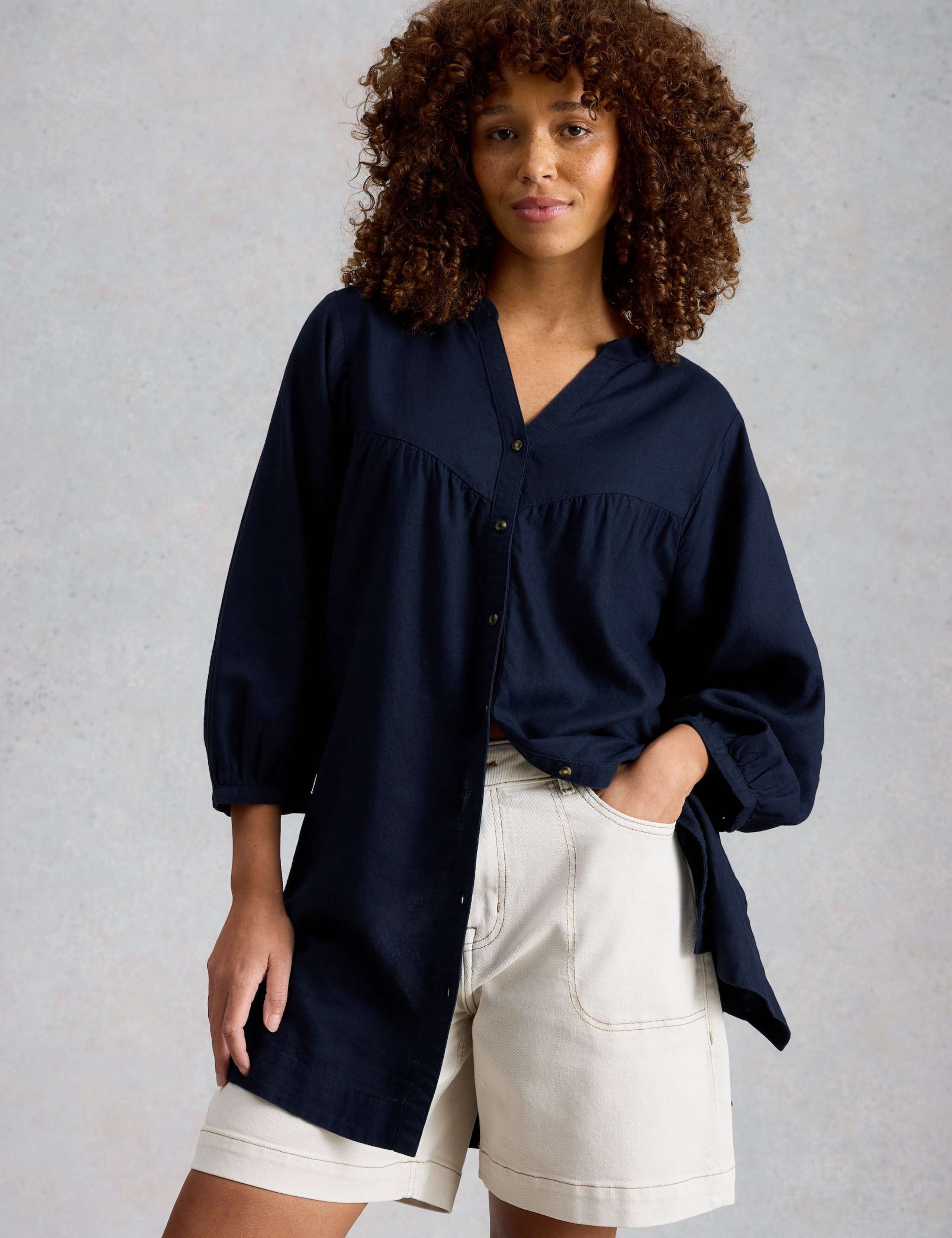 Linen Rich Notch Neck Tunic 5 of 6