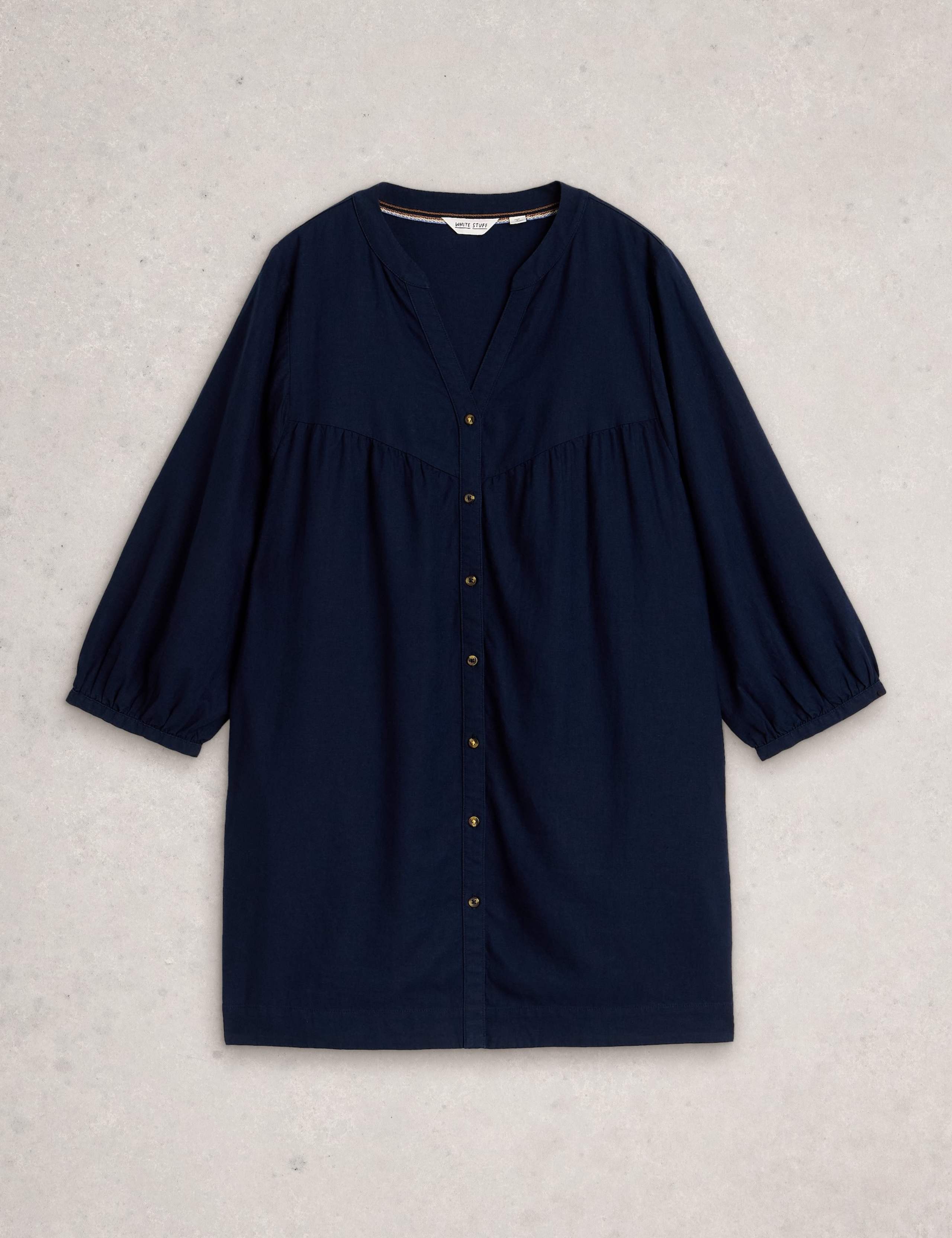 Linen Rich Notch Neck Tunic 2 of 6