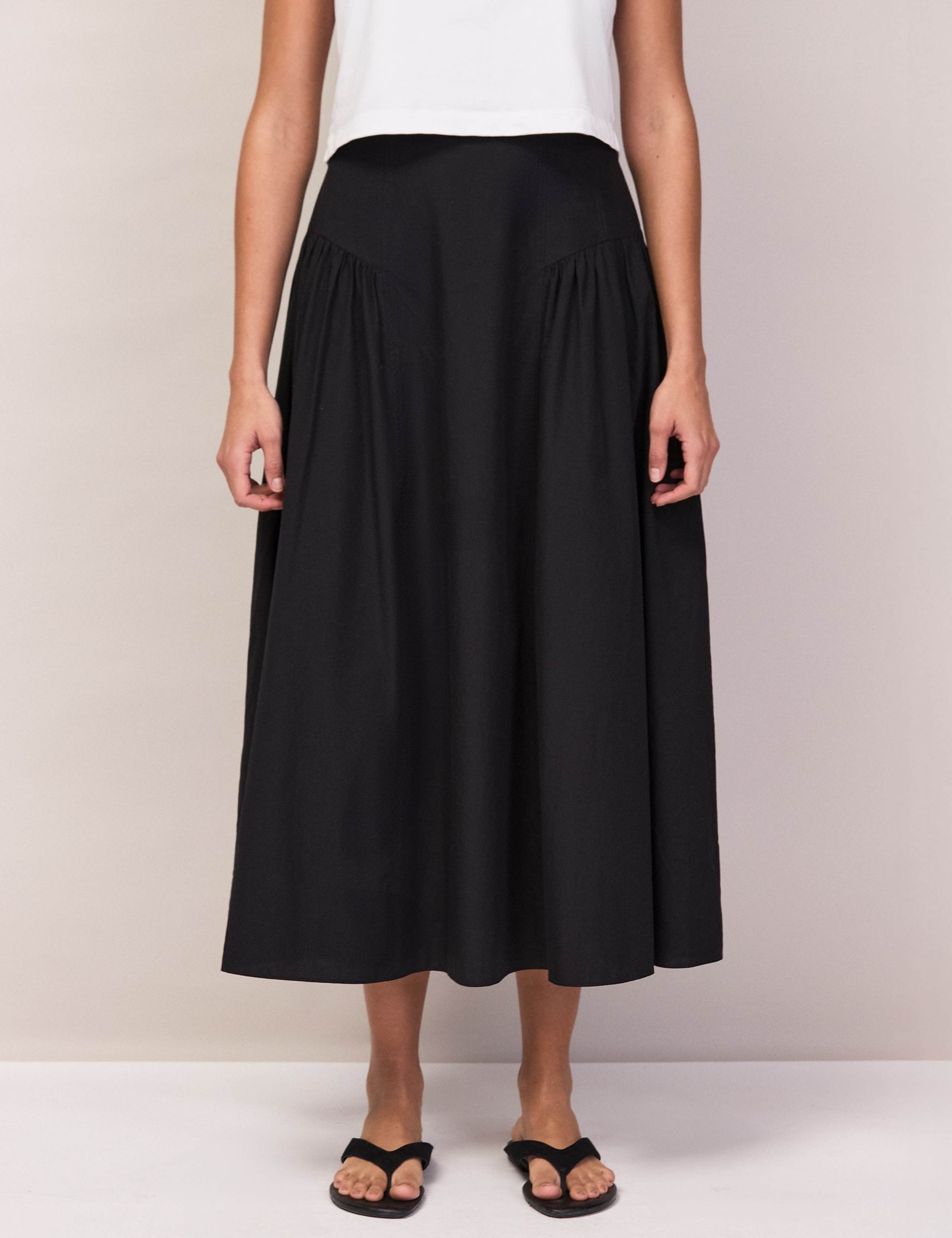 Pure Cotton Midi A-Line Skirt 3 of 5