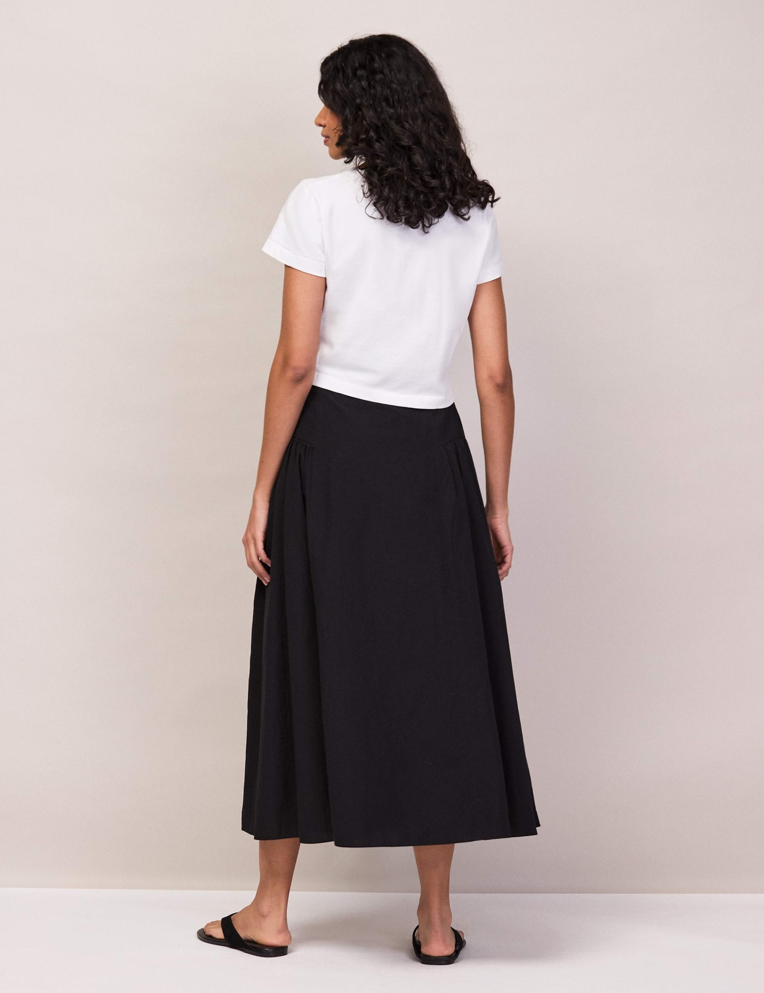 Pure Cotton Midi A-Line Skirt 4 of 5