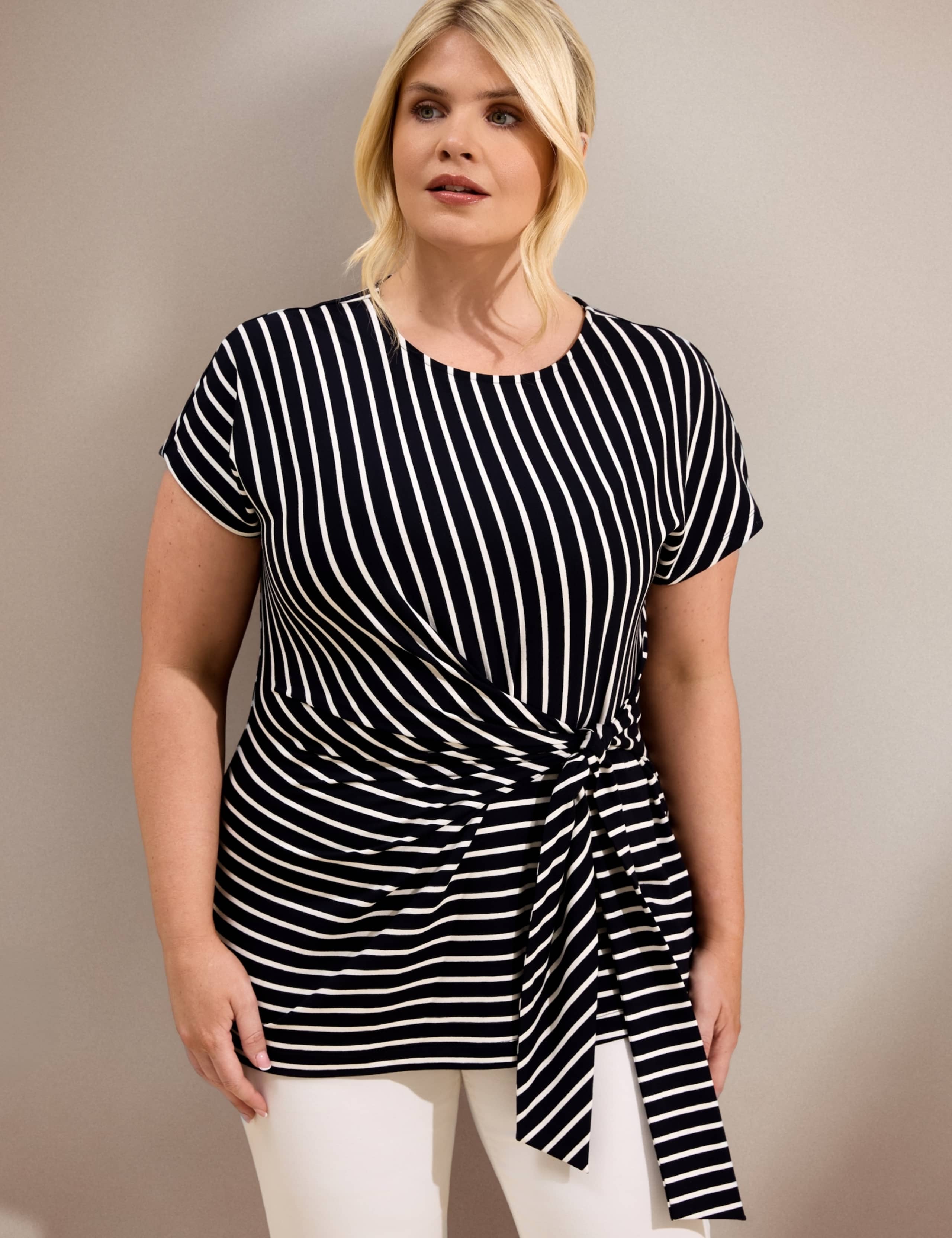 Jersey Striped Tie Detail Top 1 of 5