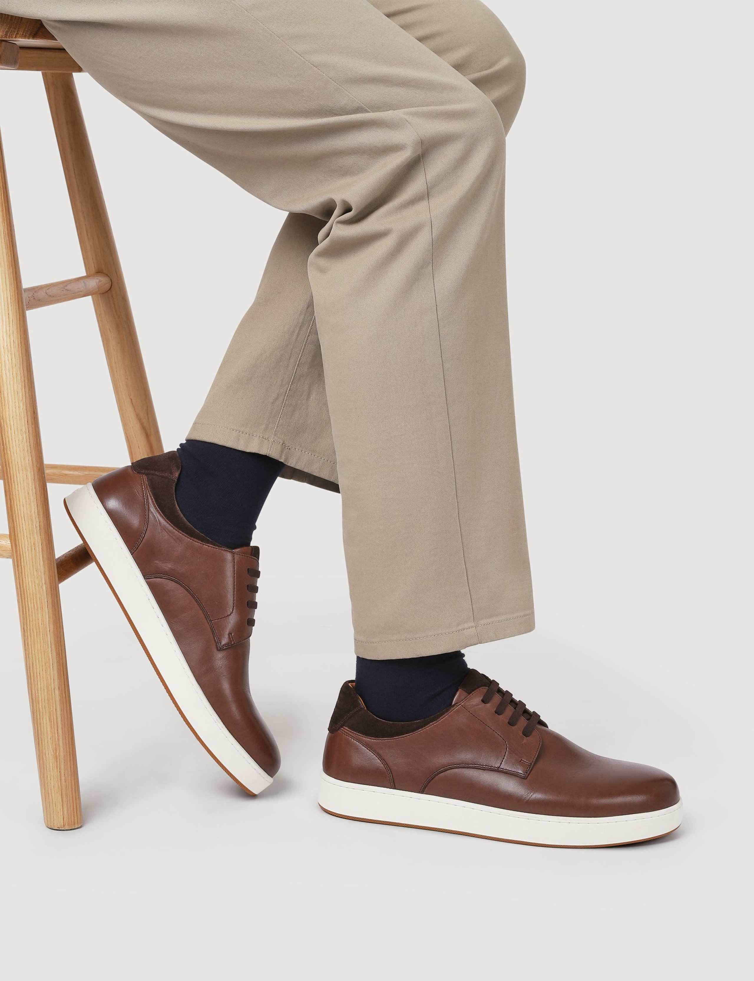 Wide Fit Leather Trainers 7 of 7