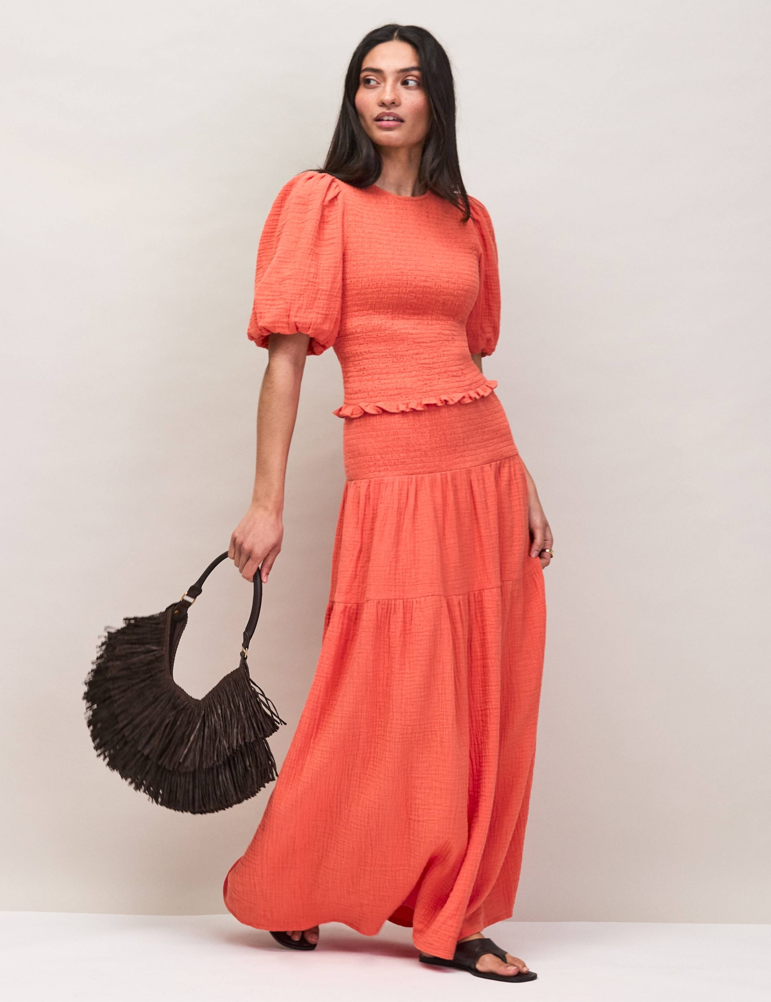 Textured Shirred Maxi Tiered Skirt 2 of 6