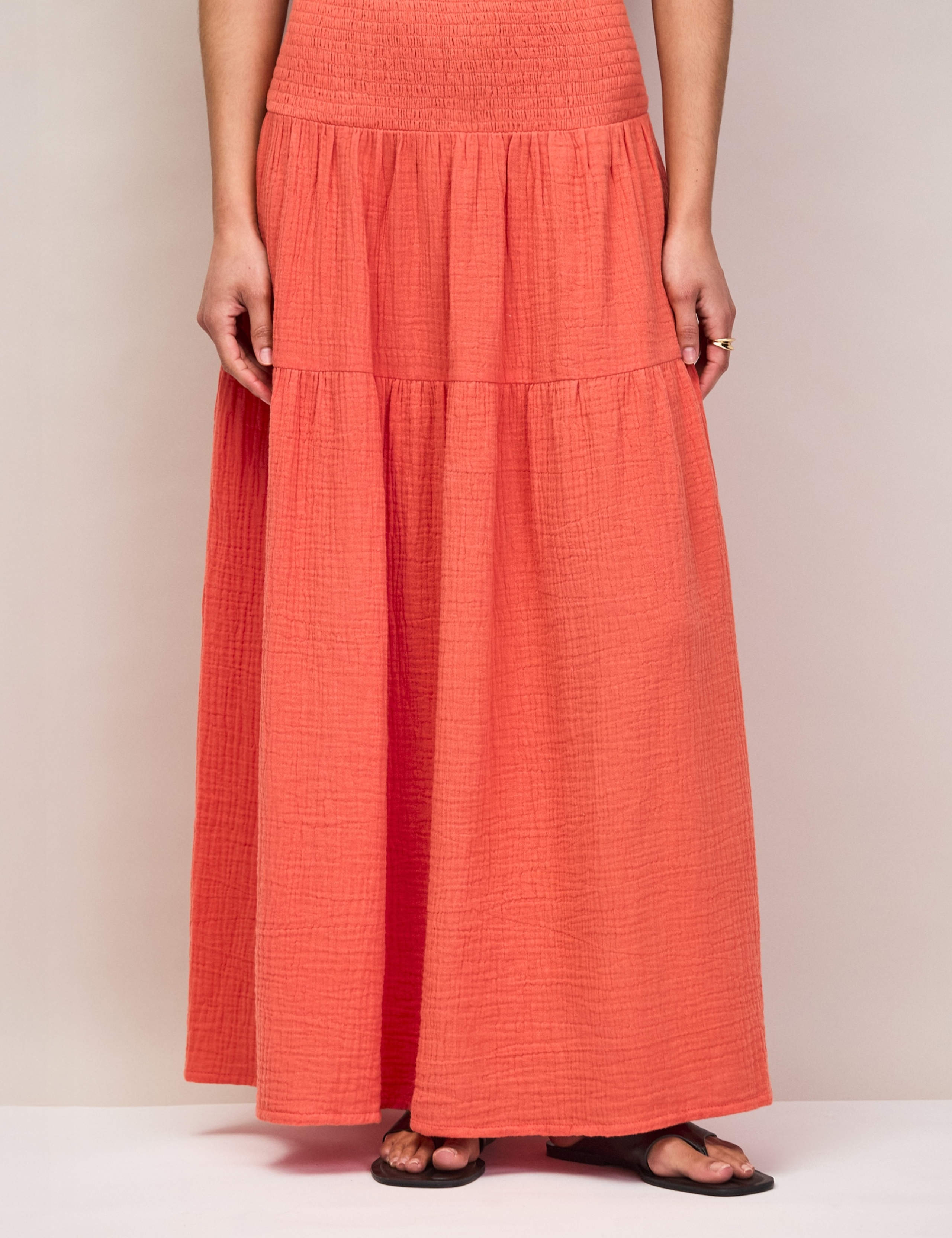 Textured Shirred Maxi Tiered Skirt 5 of 6