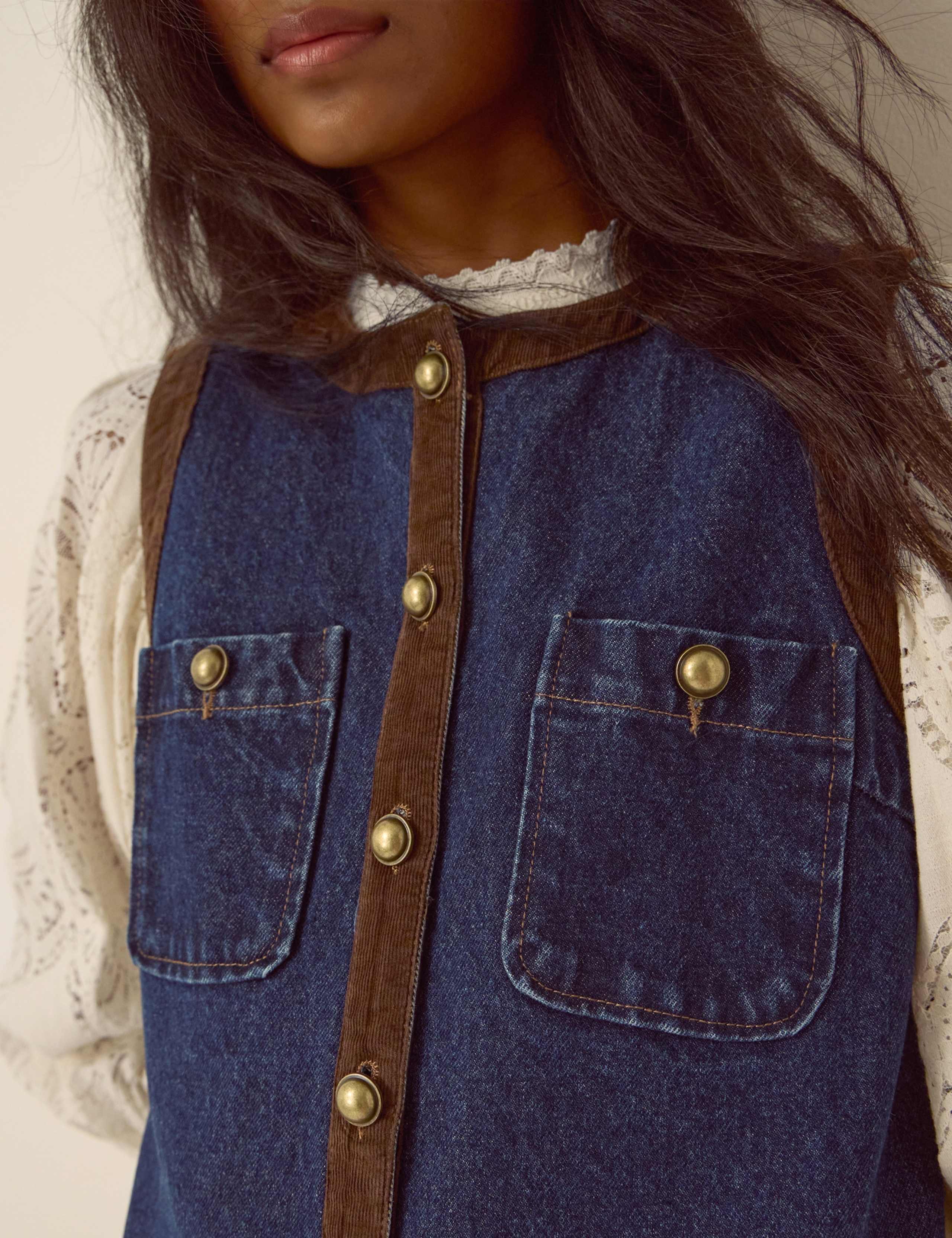 Denim Round Neck Midi Dress 4 of 4