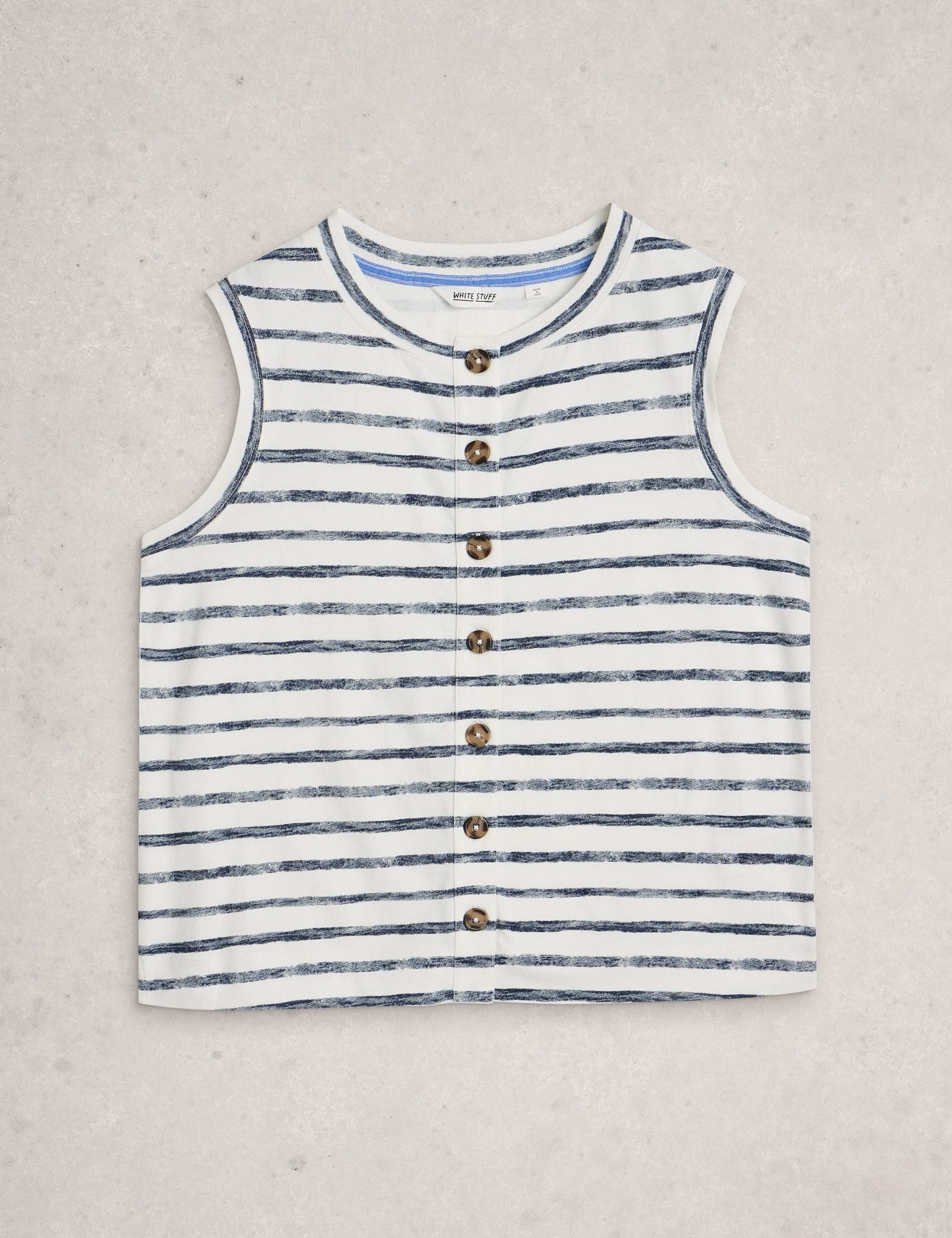 Pure Cotton Button Detail Vest 2 of 6