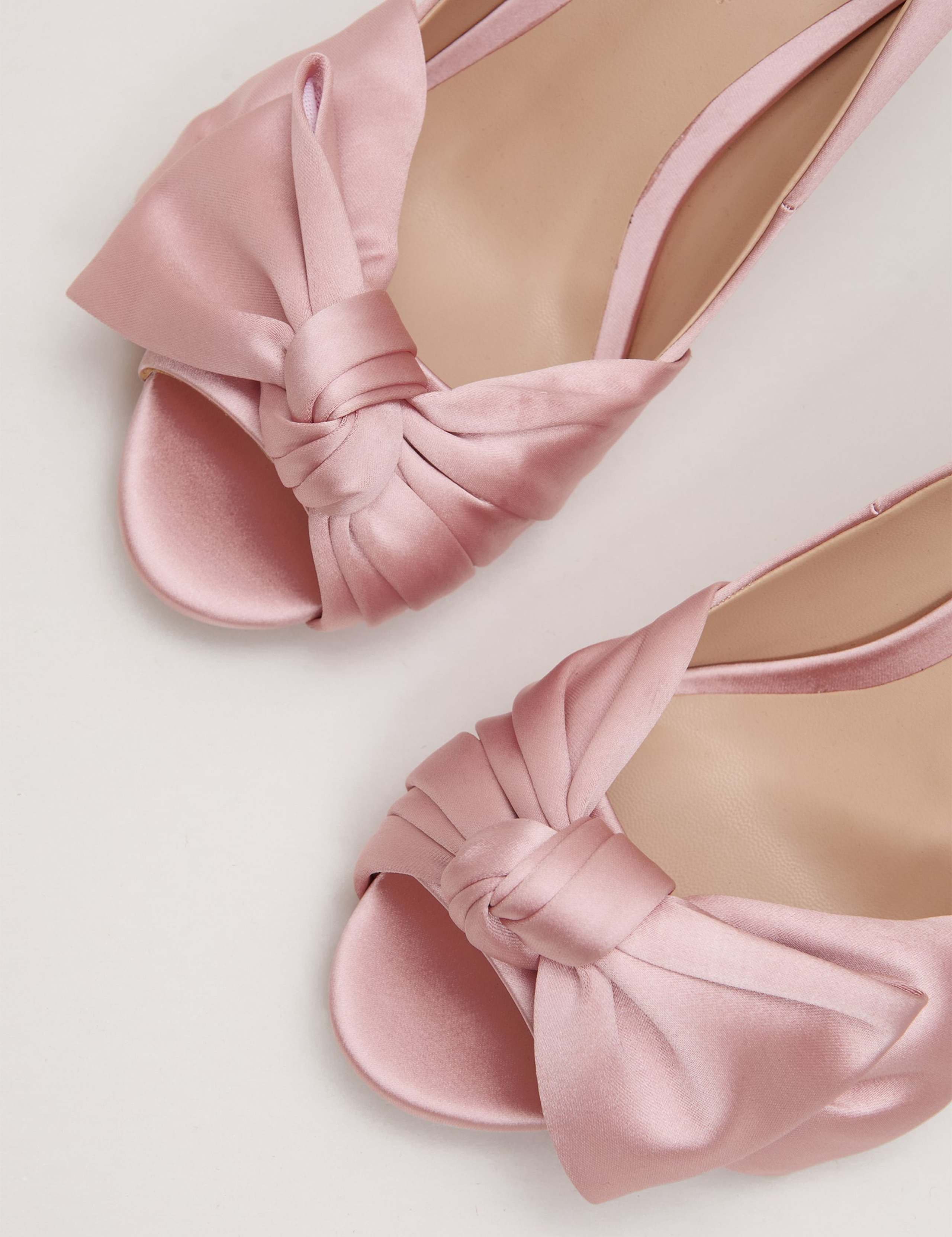 Satin Bow Stiletto Heel Court Shoes 7 of 8