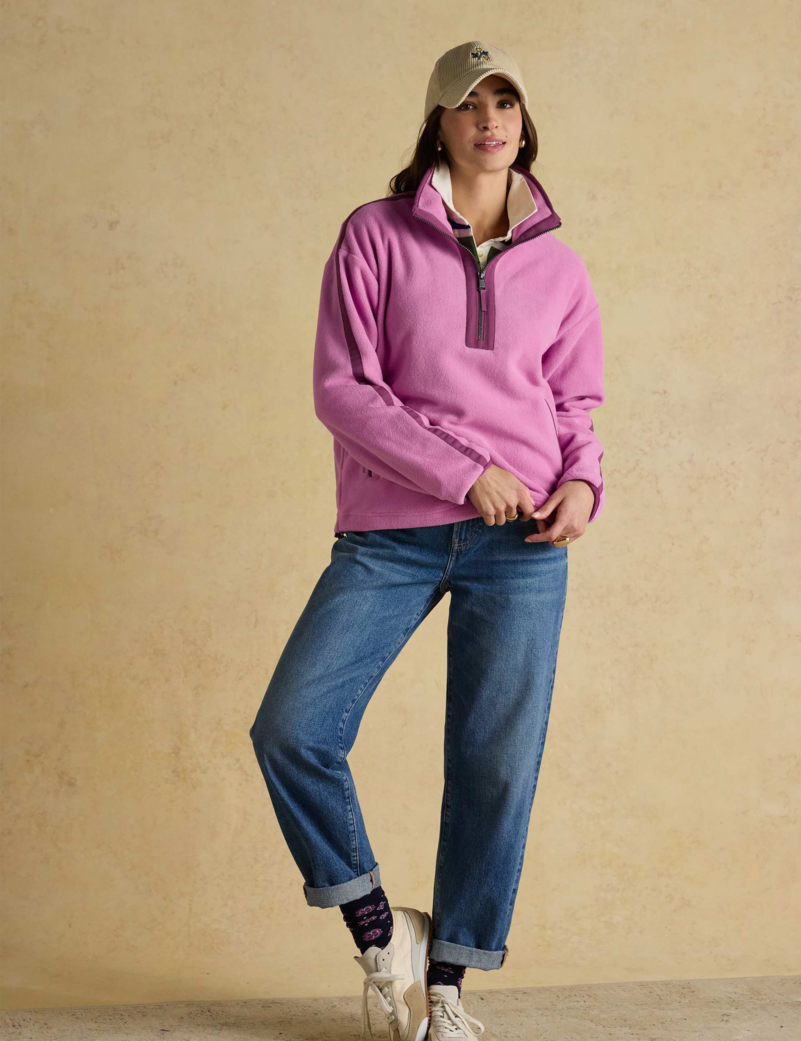 Textured Funnel Neck Half Zip Sweatshirt 1 of 8