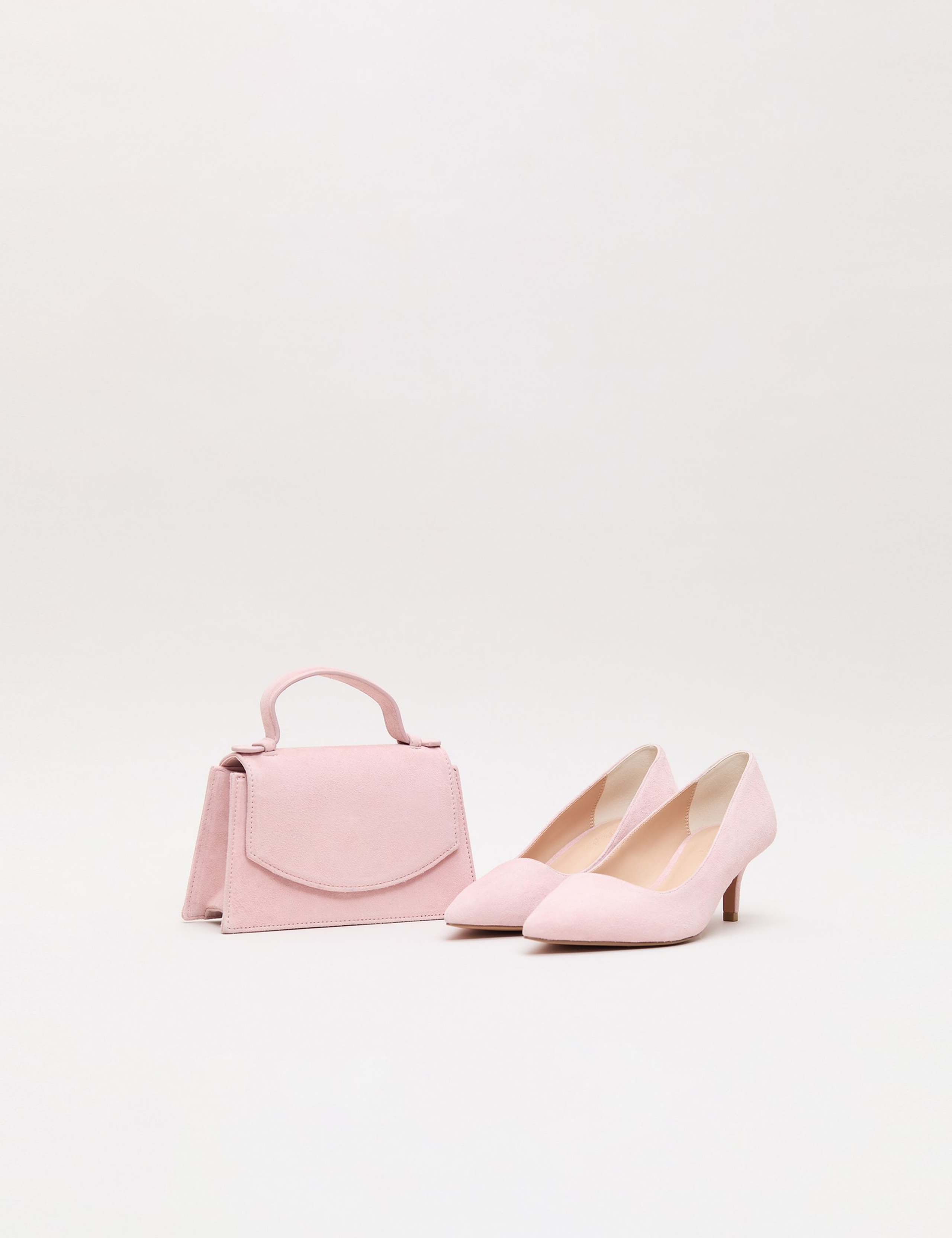 Suede Kitten Heel Pointed Court Shoes 3 of 9