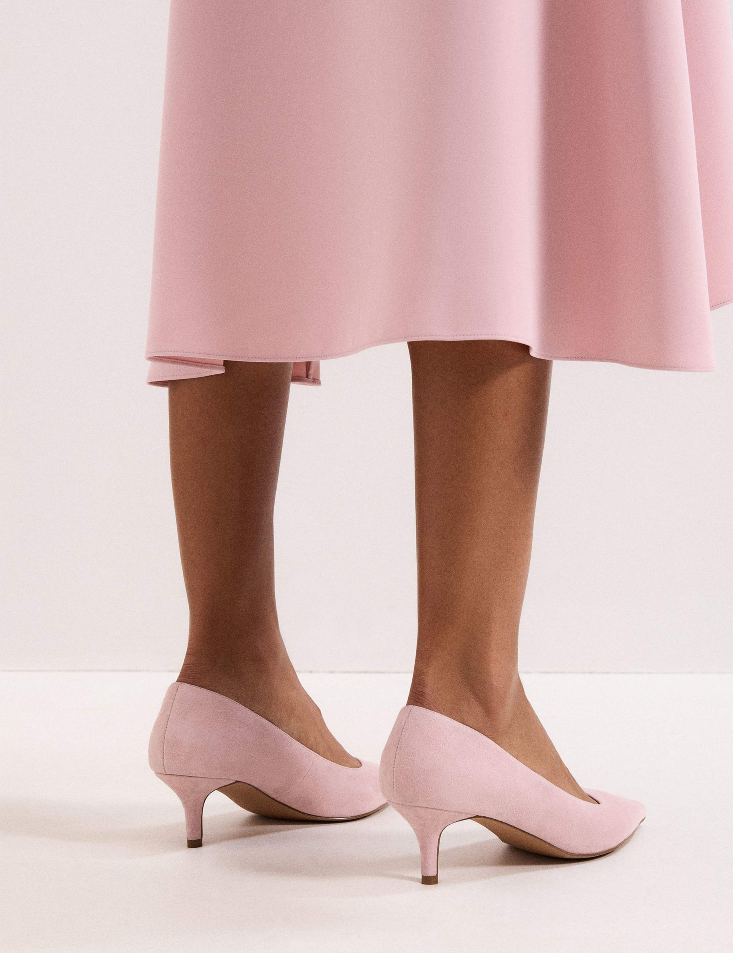 Suede Kitten Heel Pointed Court Shoes 6 of 9