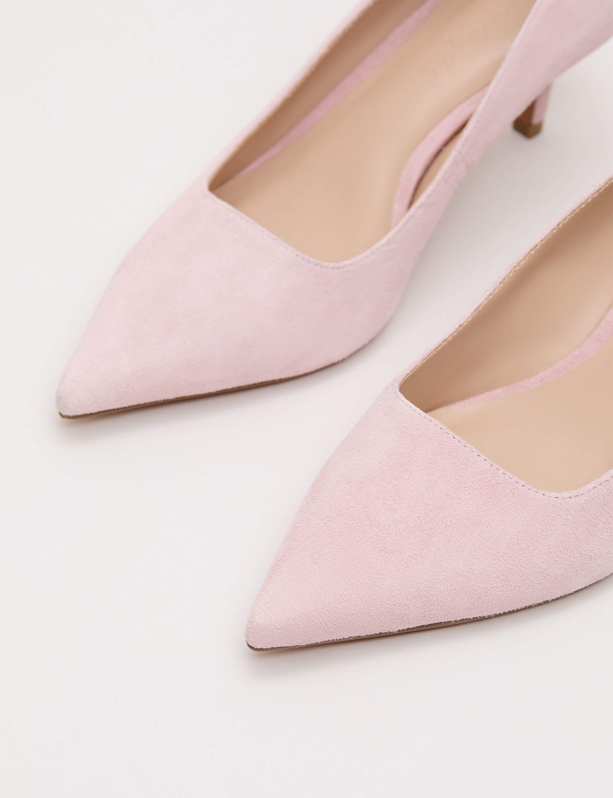 Suede Kitten Heel Pointed Court Shoes 7 of 9