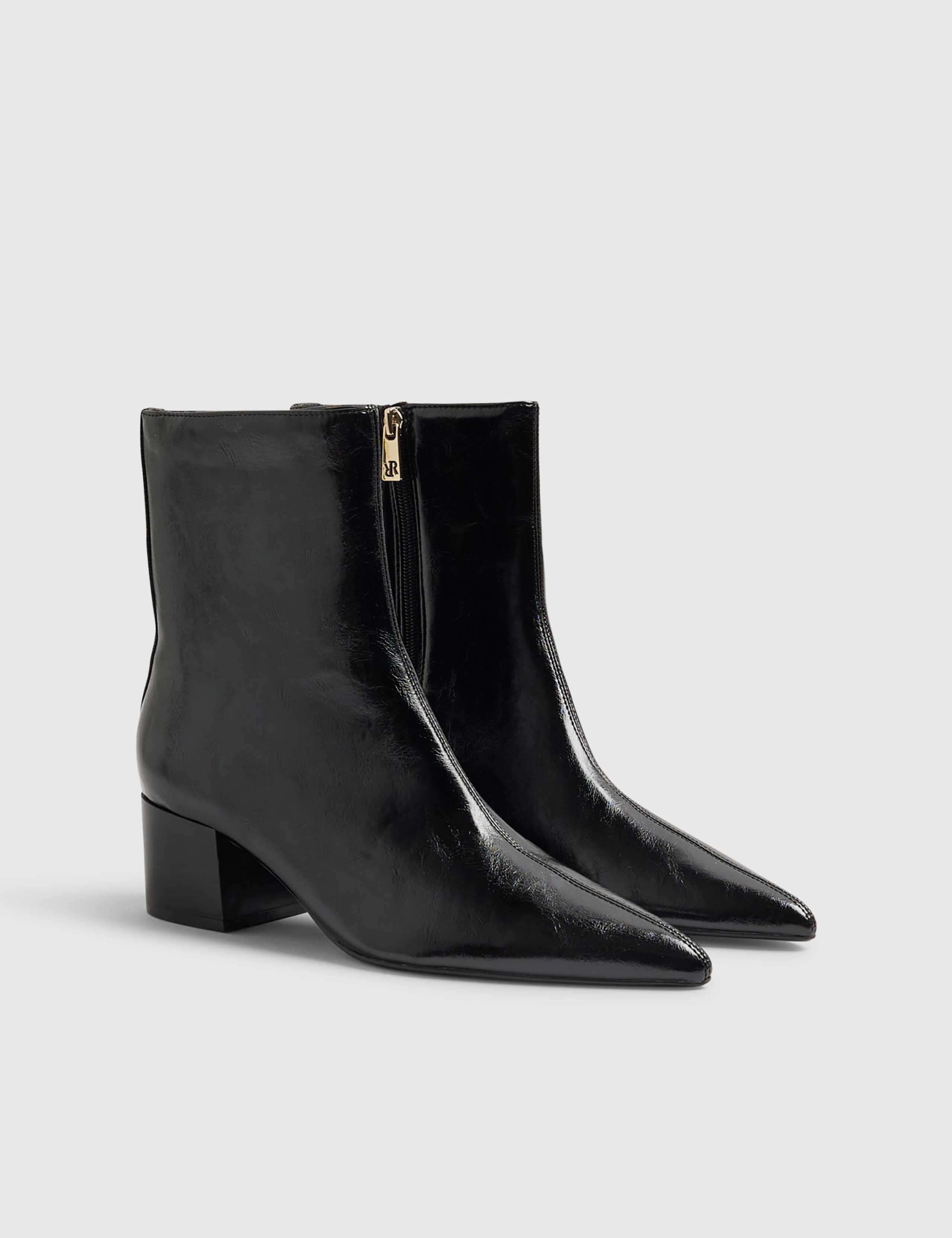 Block Heel Pointed Ankle Boots 3 of 5