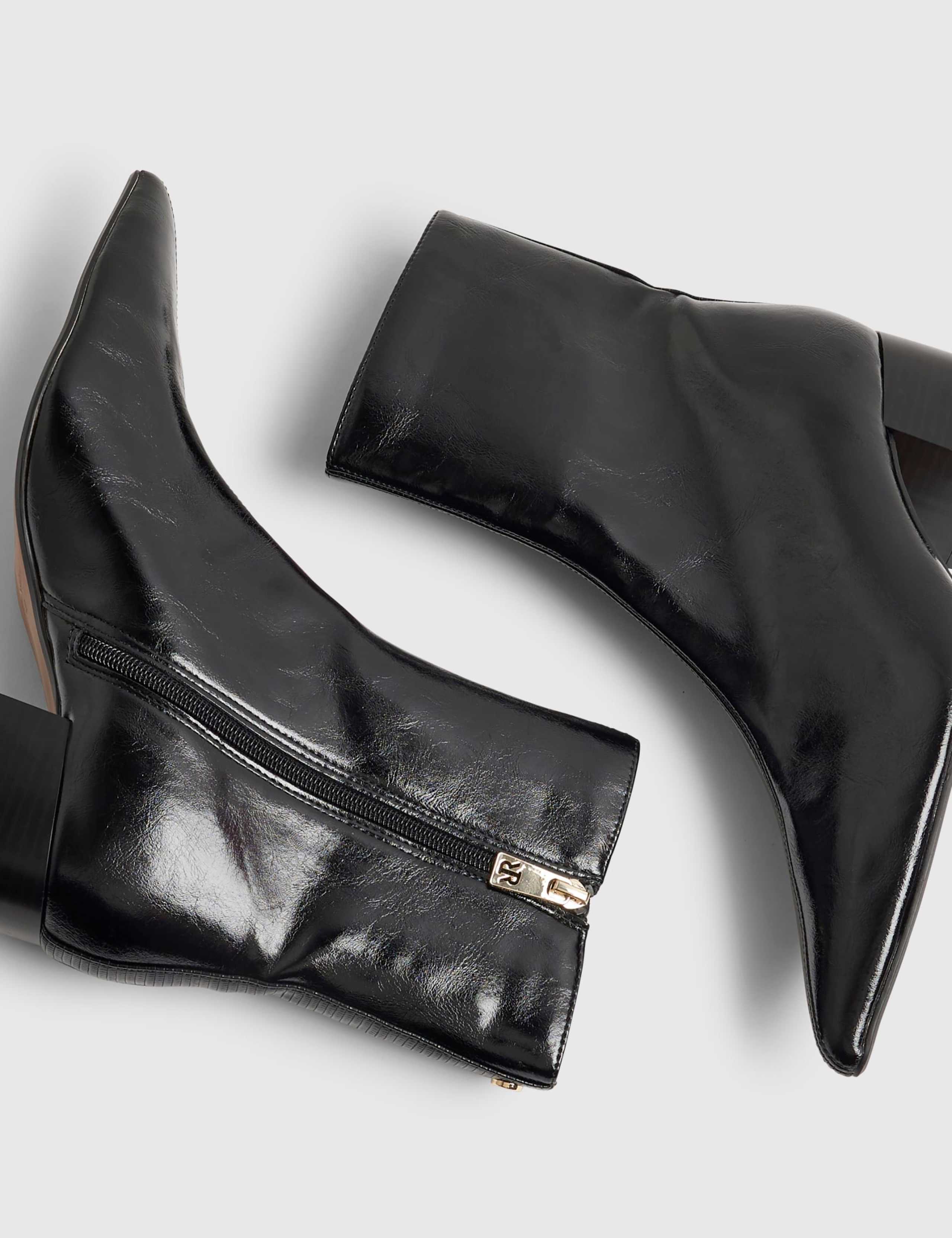 Block Heel Pointed Ankle Boots 4 of 5