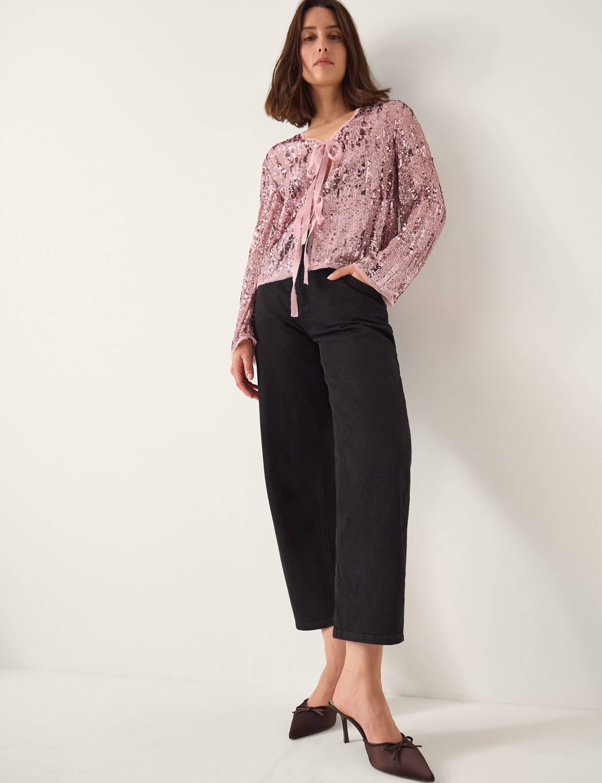 Tie Front Sequin Jacket 2 of 4