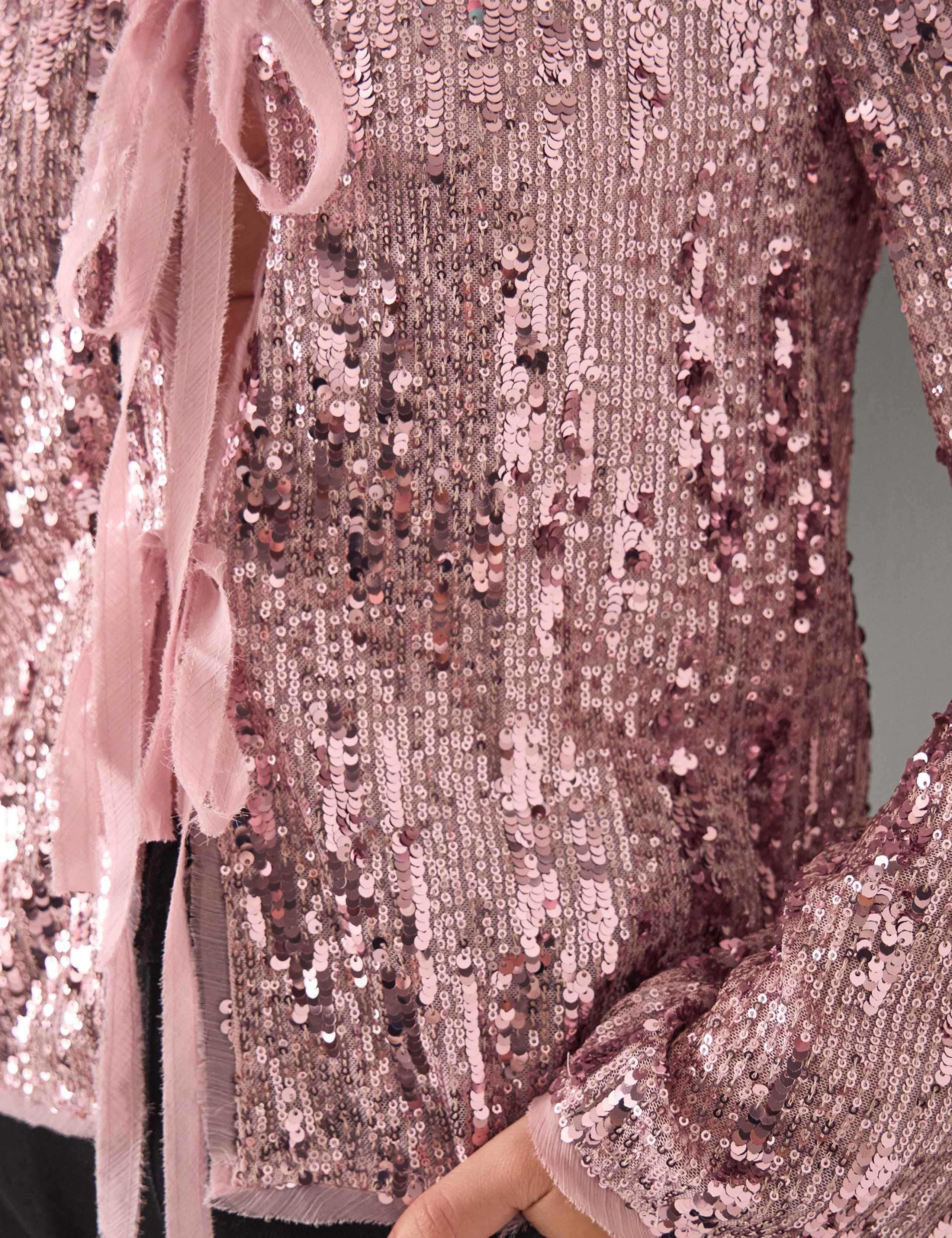 Tie Front Sequin Jacket 4 of 4