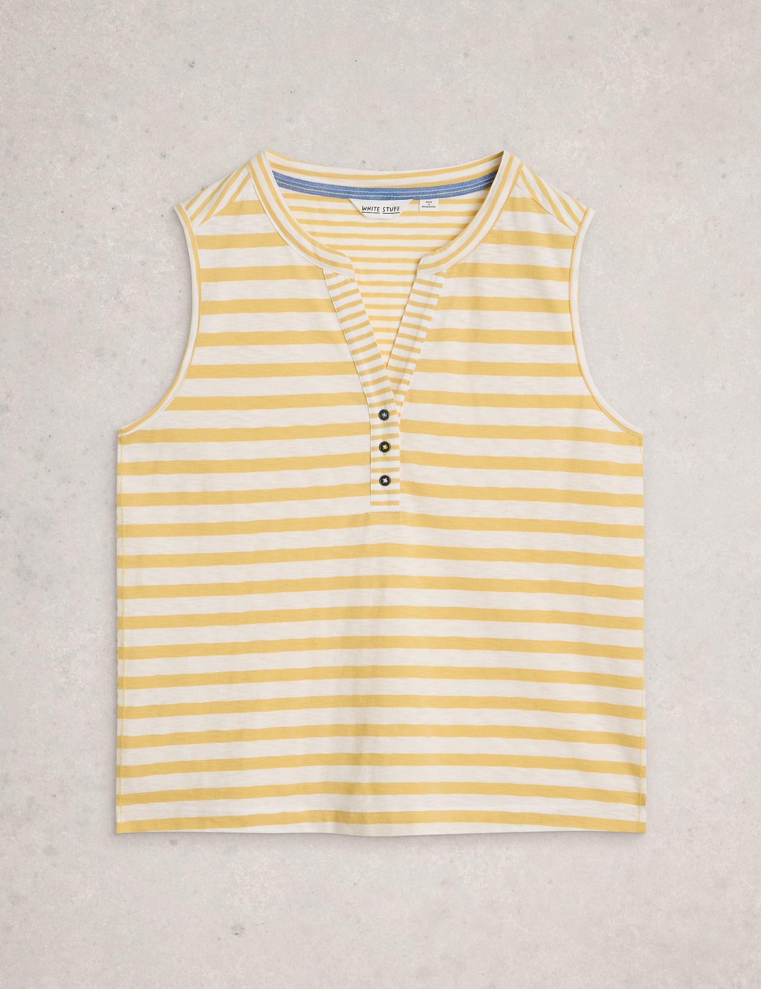 Pure Cotton Striped Notch Neck Vest Top 2 of 6