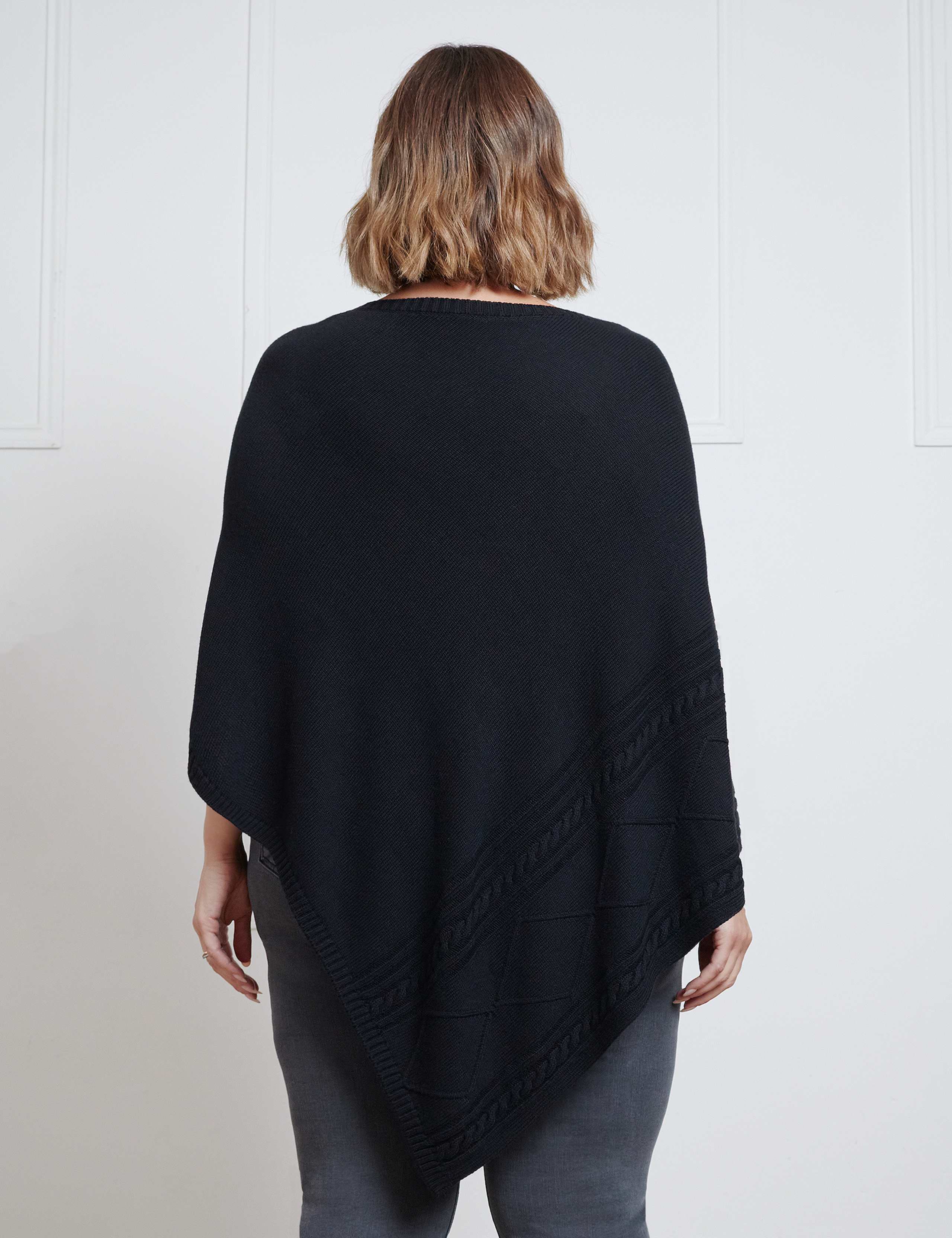 Cable Knit Poncho with Cashmere 3 of 4