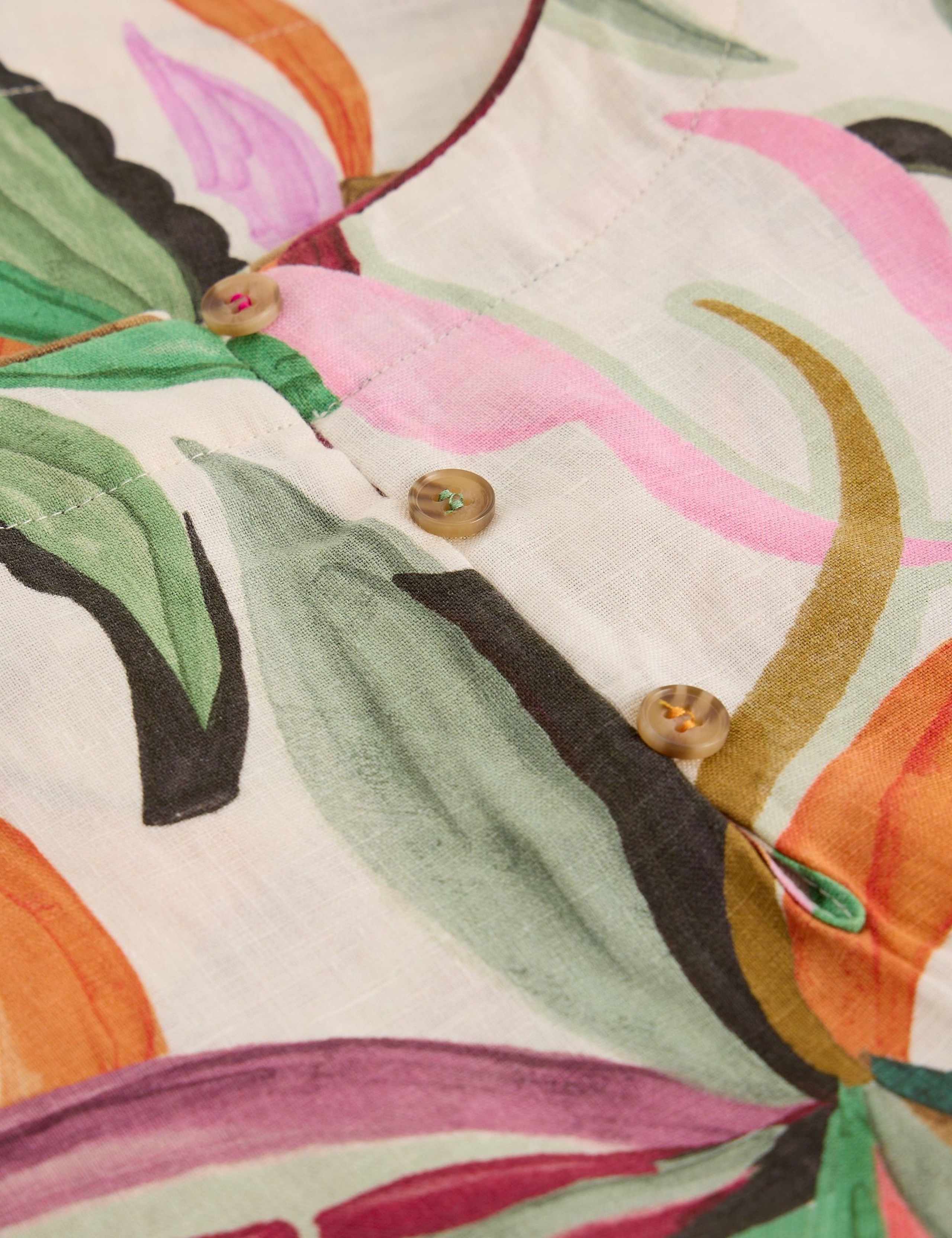 Pure Linen Floral Vest Top 3 of 6