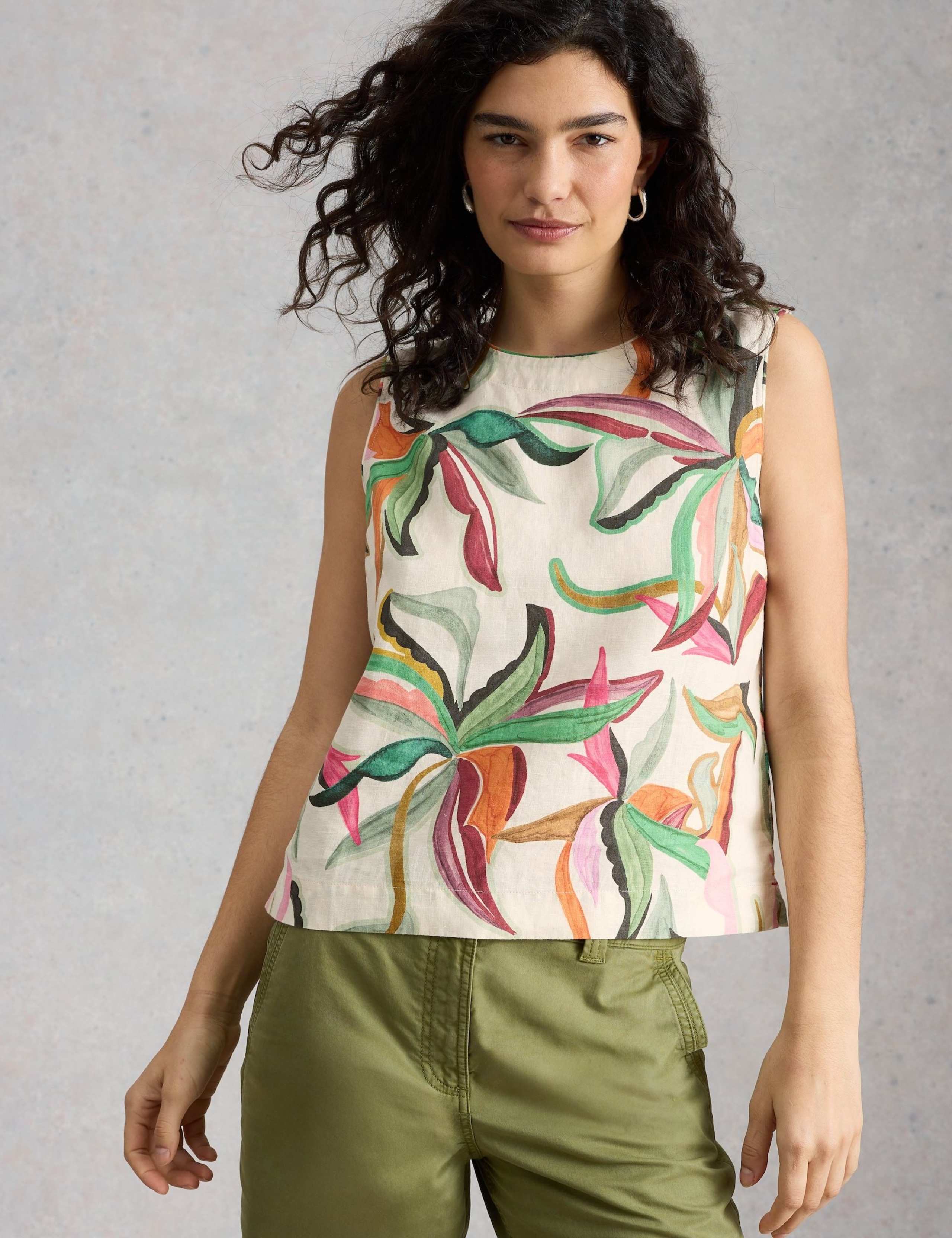 Pure Linen Floral Vest Top 4 of 6