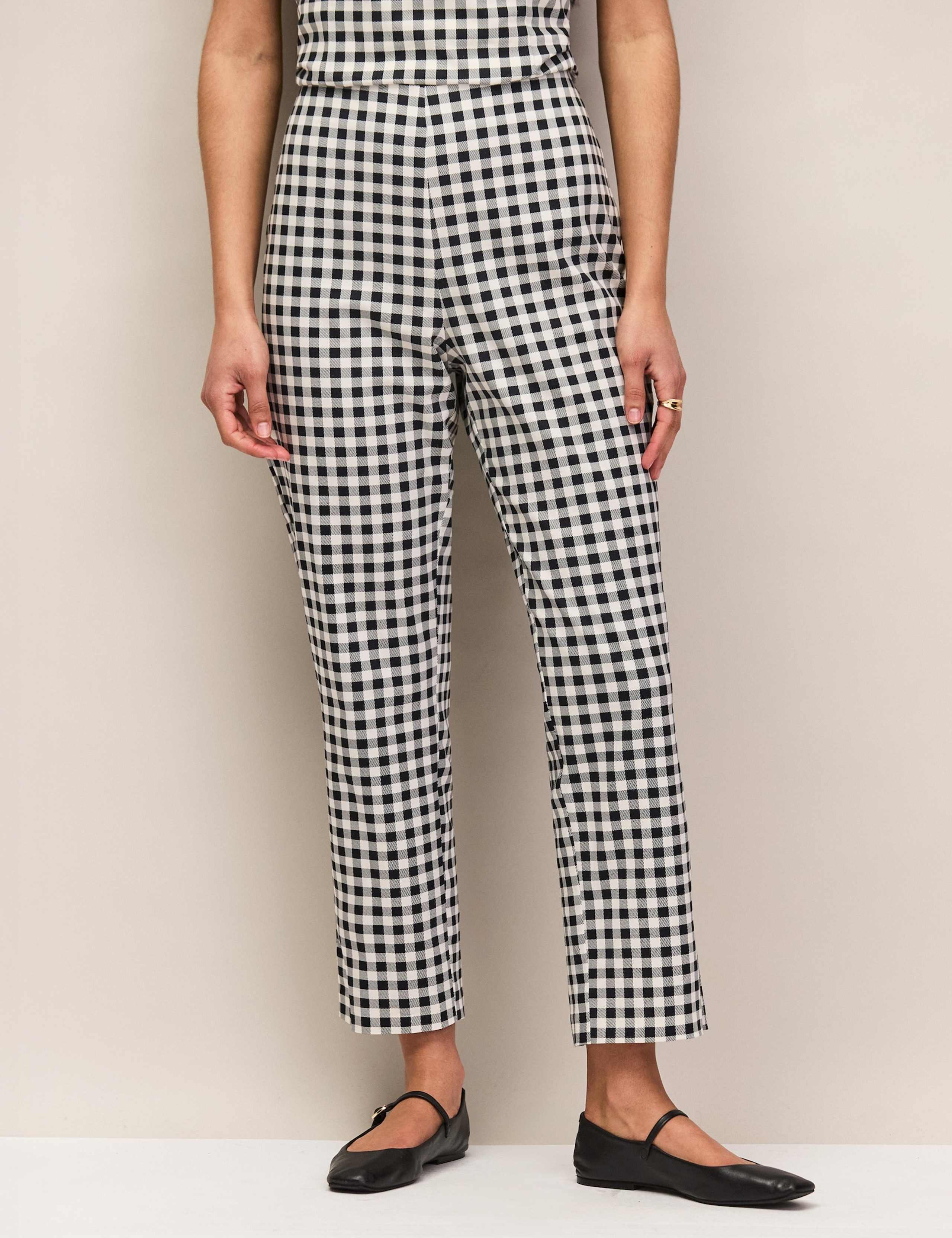 Cotton Rich Checked Slim Fit Trousers 2 of 5