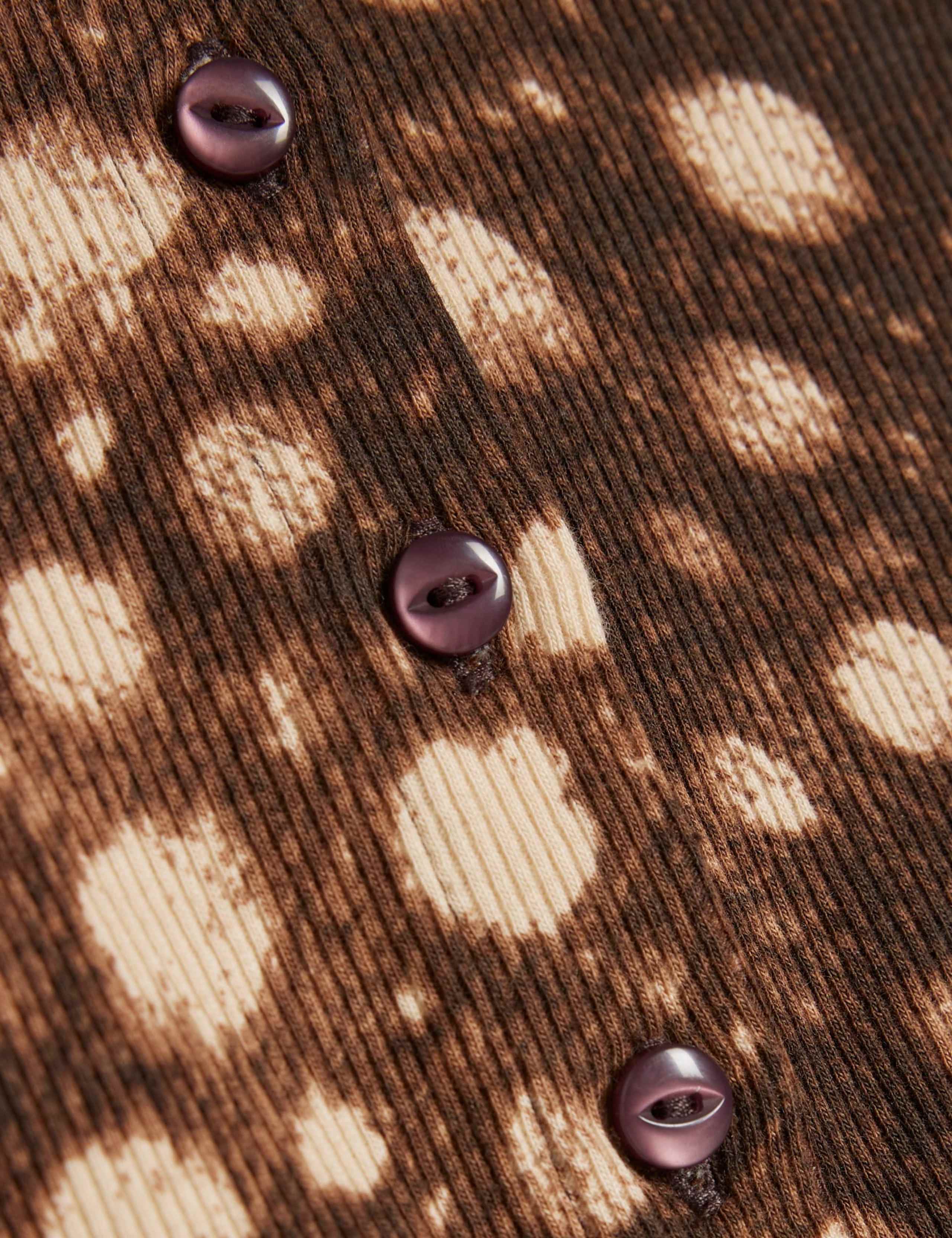 Deer Print Rib Cardigan 2 of 5