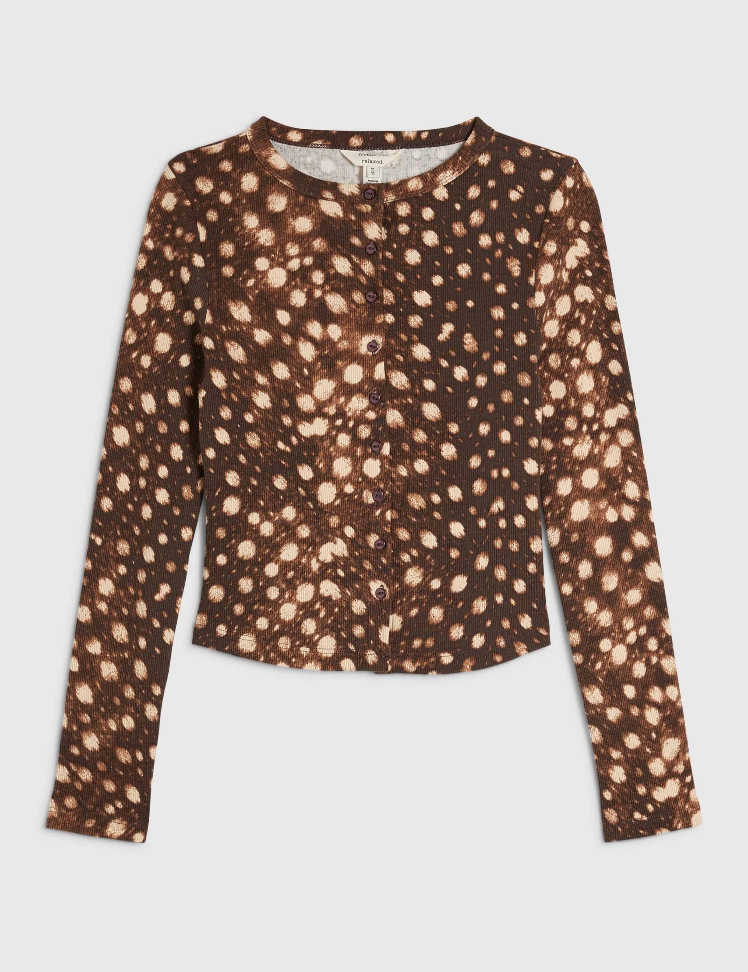 Deer Print Rib Cardigan 4 of 5