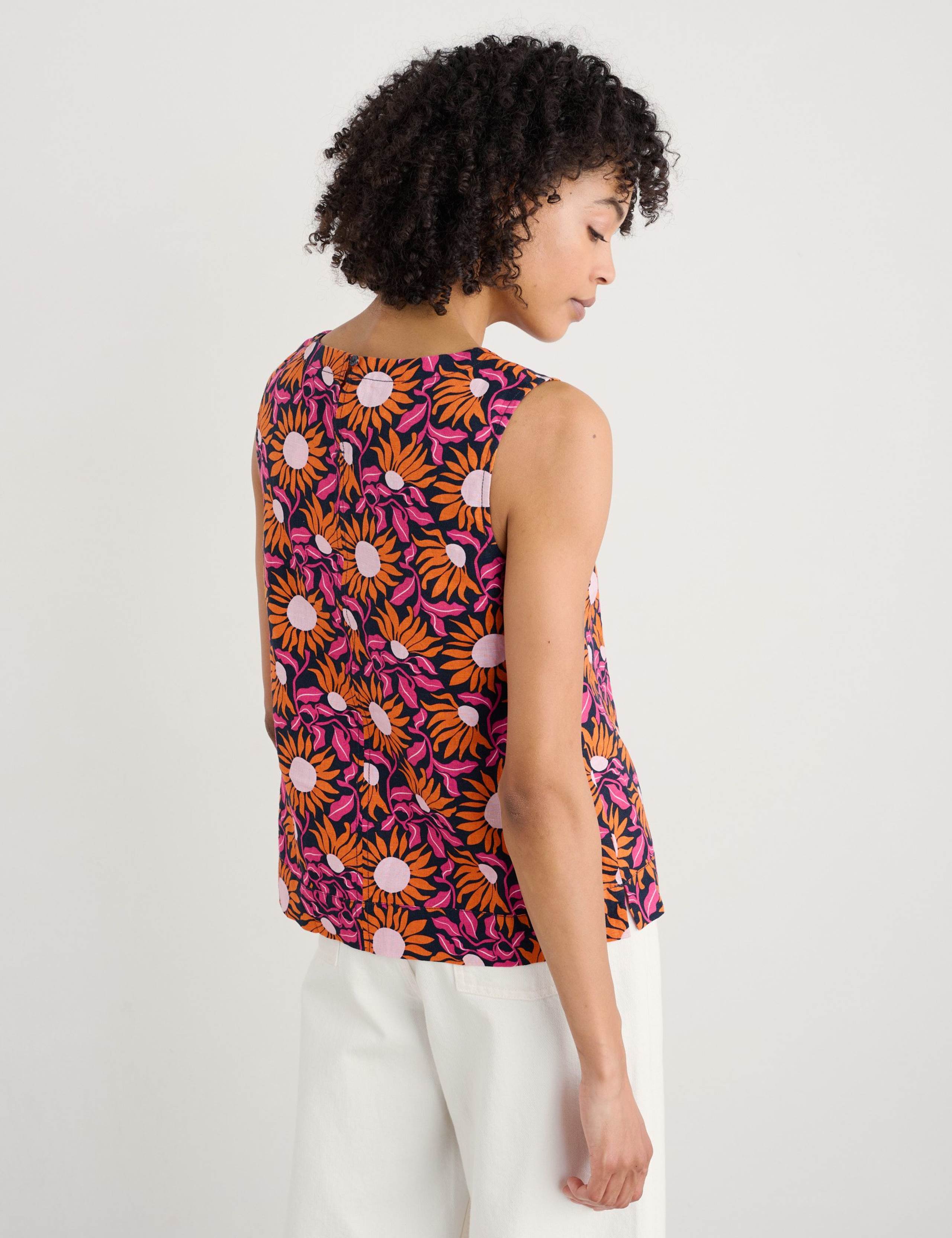 Pure Linen Floral Vest Top 4 of 6