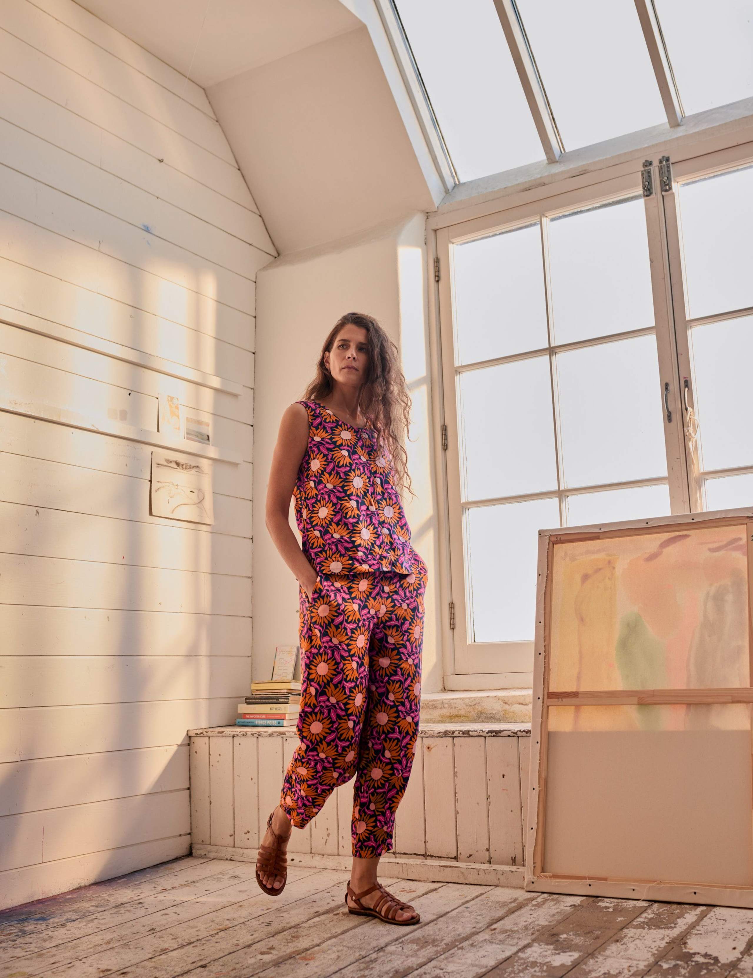 Pure Linen Floral Vest Top 5 of 6