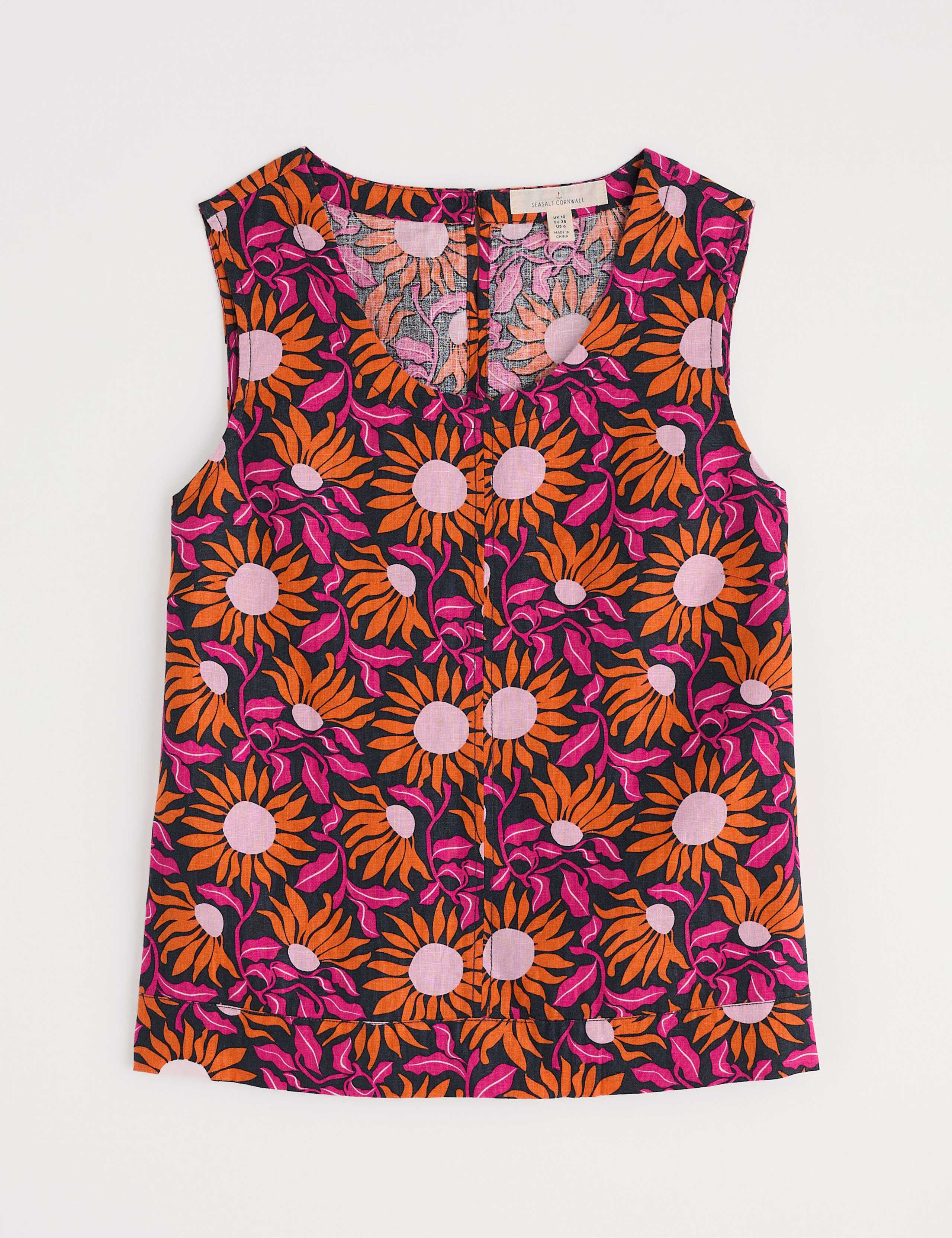 Pure Linen Floral Vest Top 2 of 6
