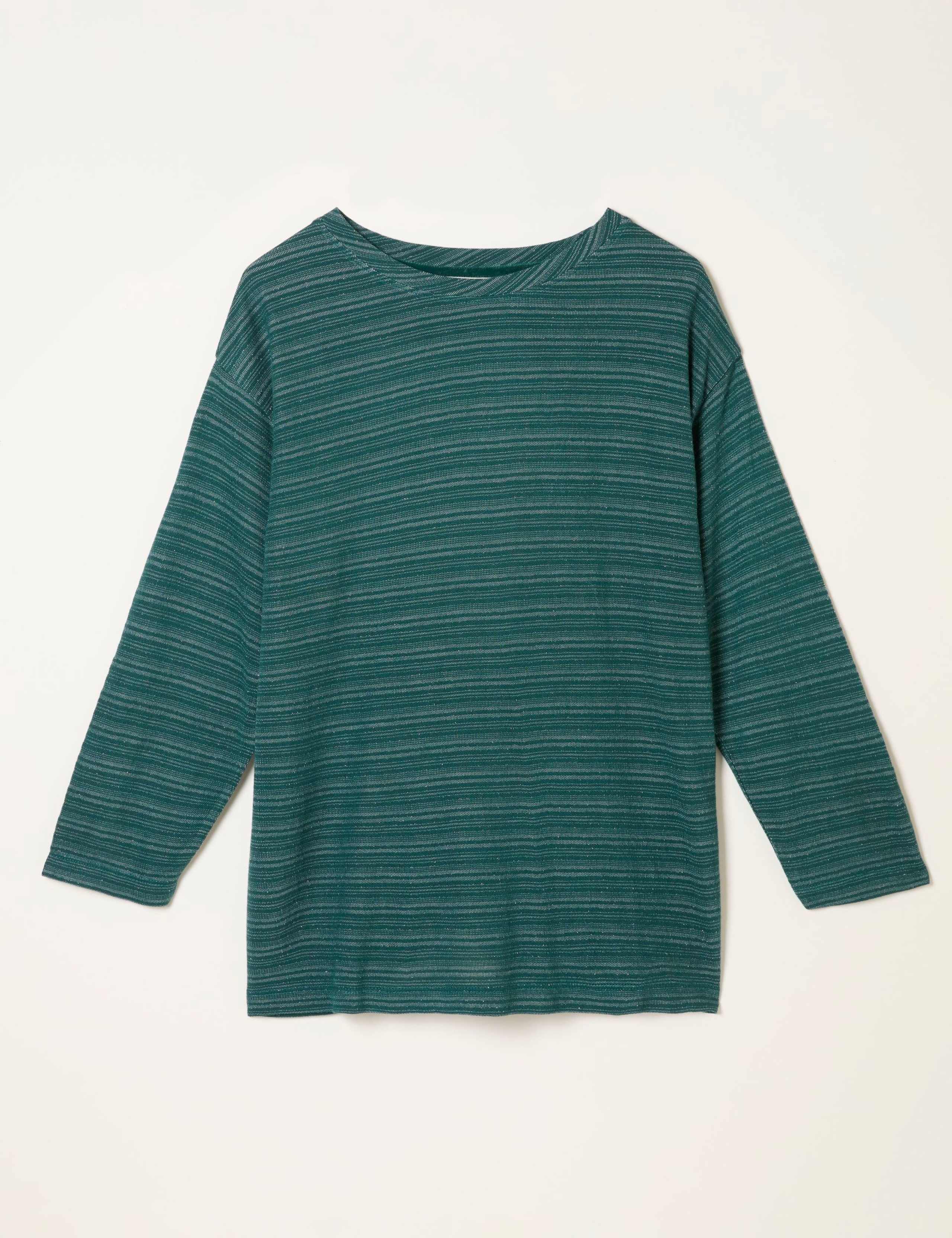 Metallic Striped V-Neck Top 2 of 5