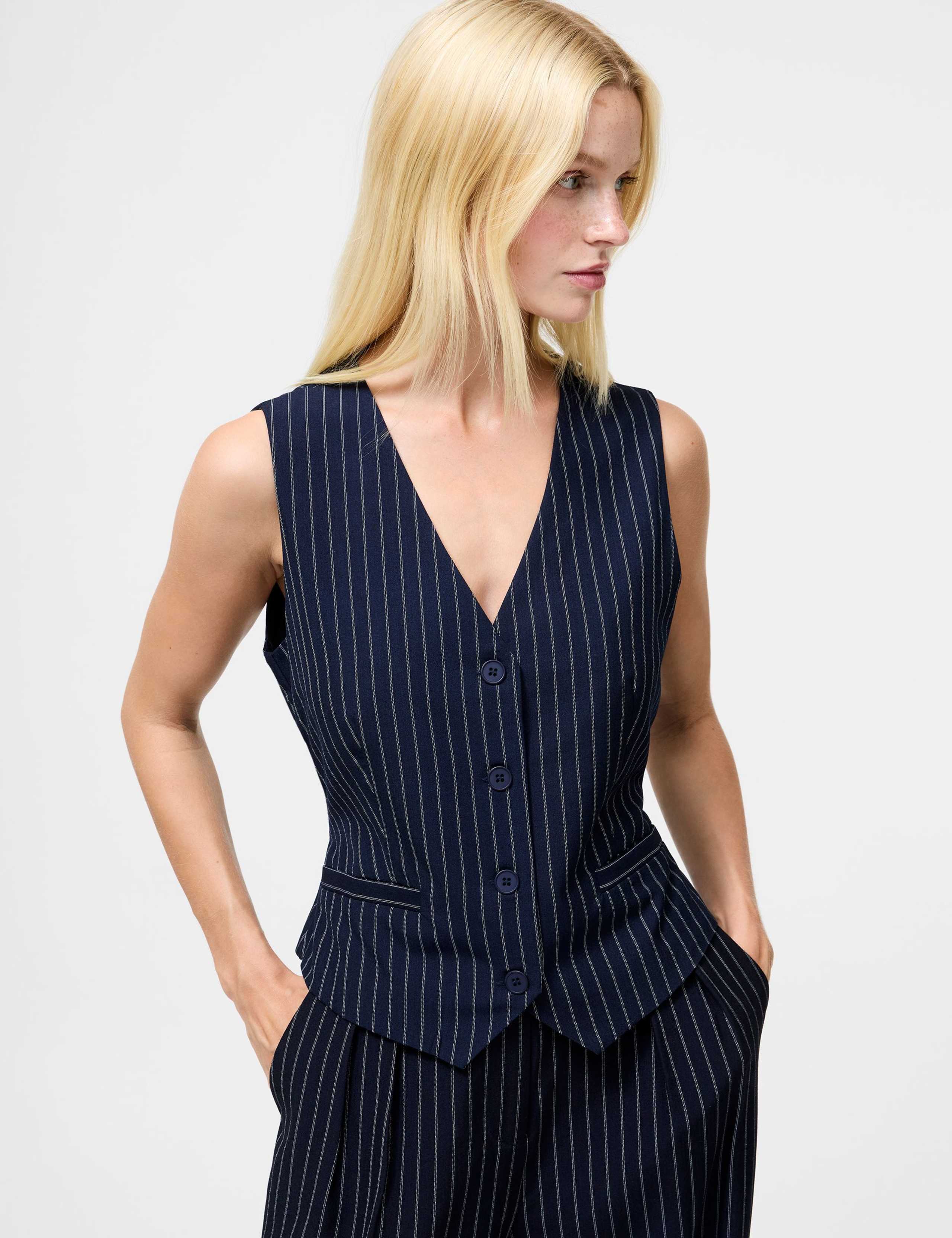Pinstripe Tailored Single Breasted Waistcoat 3 of 3