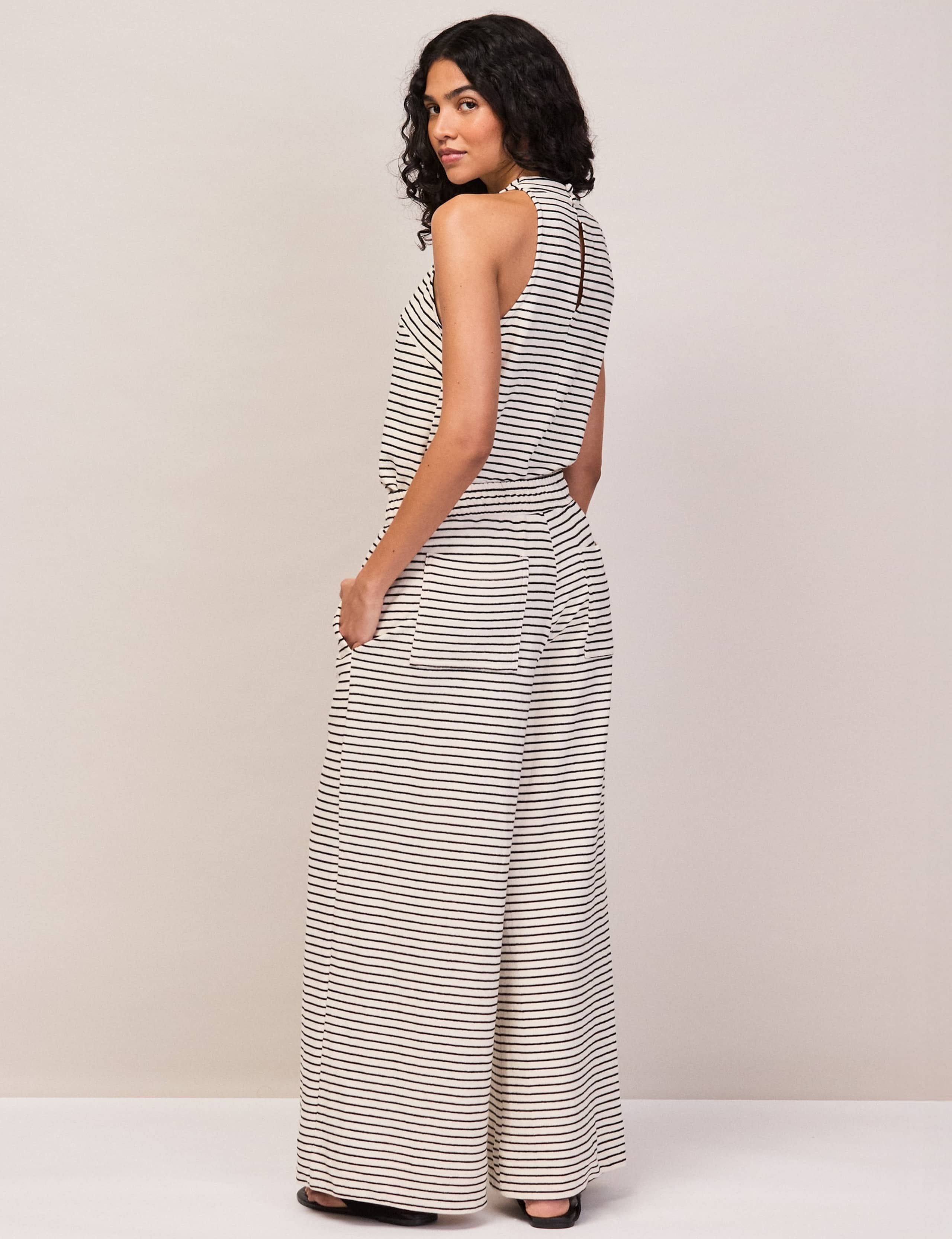 Pure Cotton Jersey Striped Trousers 2 of 4