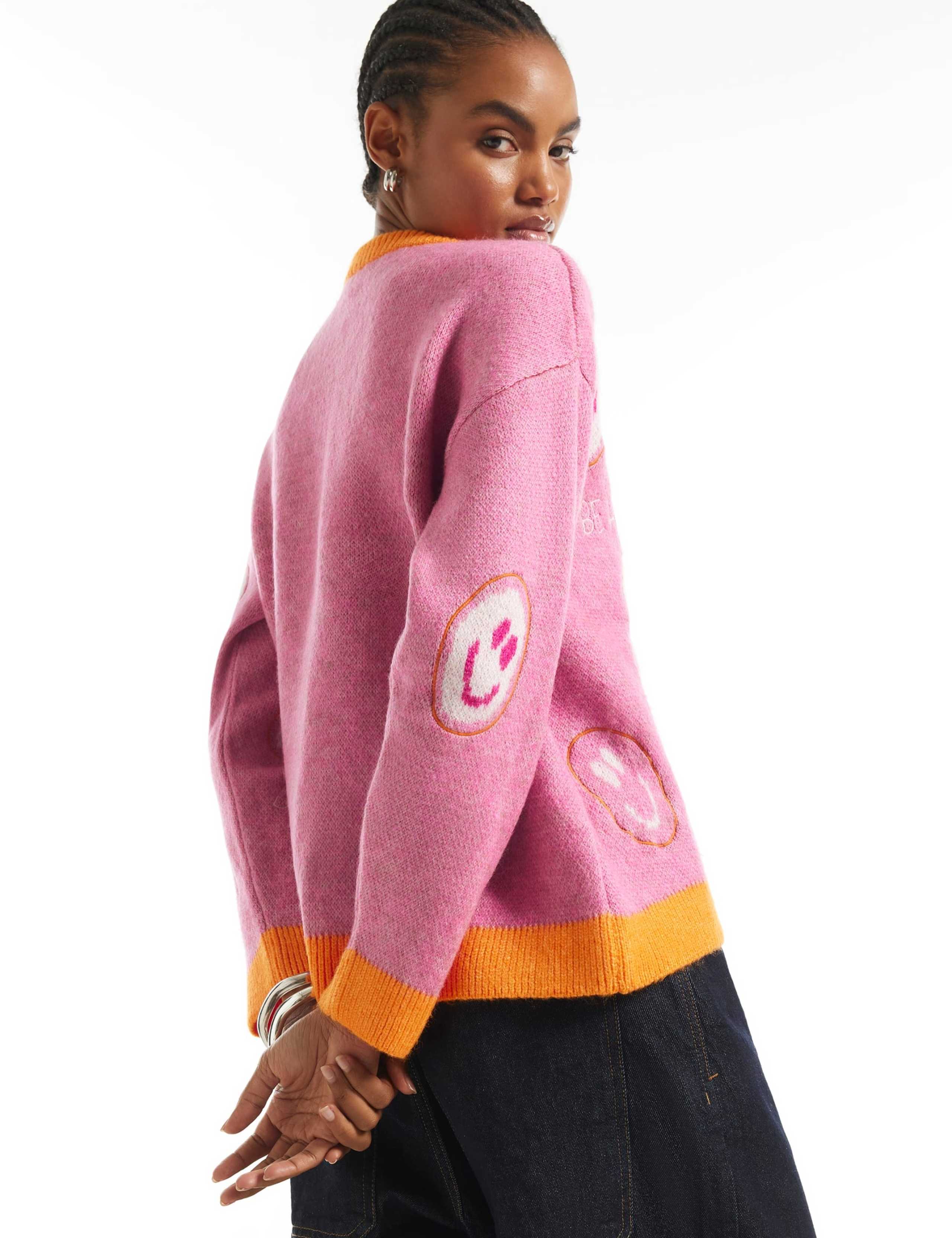 Pure Cotton Smiley Face Relaxed Cardigan 3 of 5