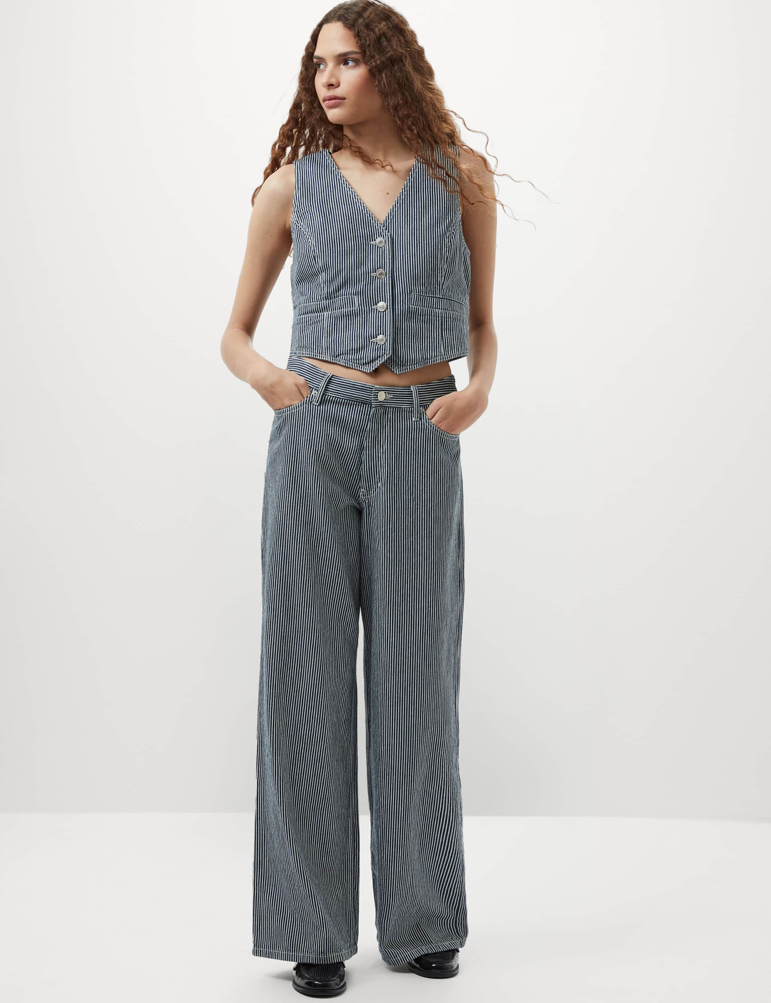 Pinstripe Straight Leg Jeans 3 of 3