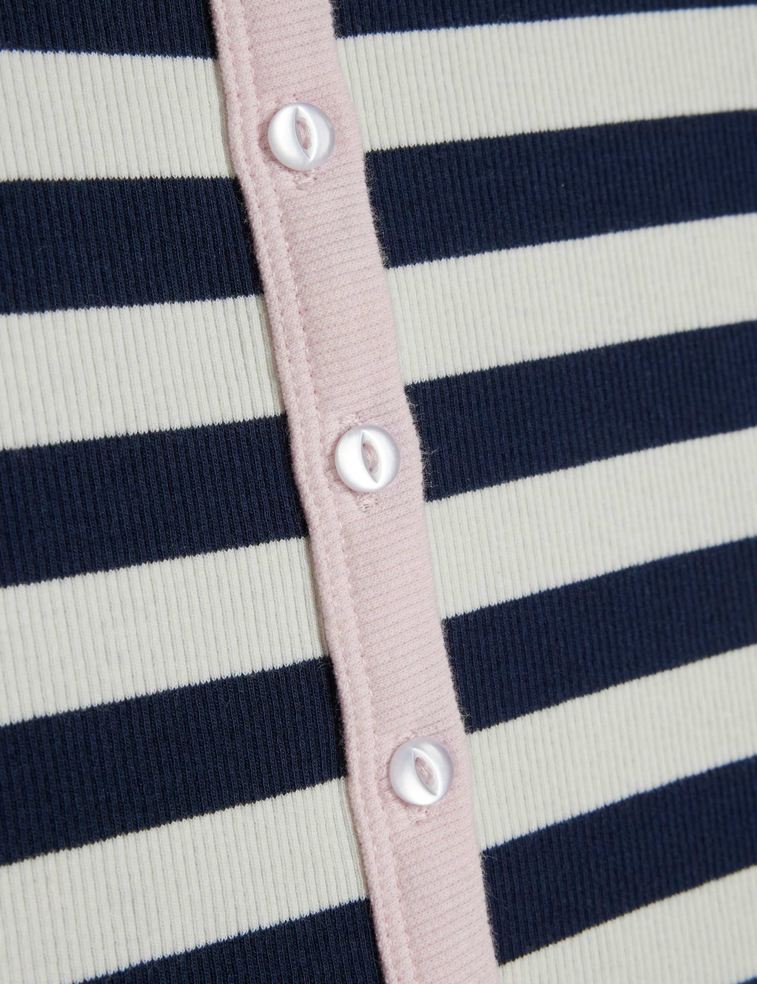 Pure Cotton Striped Ribbed Cardigan 2 of 6