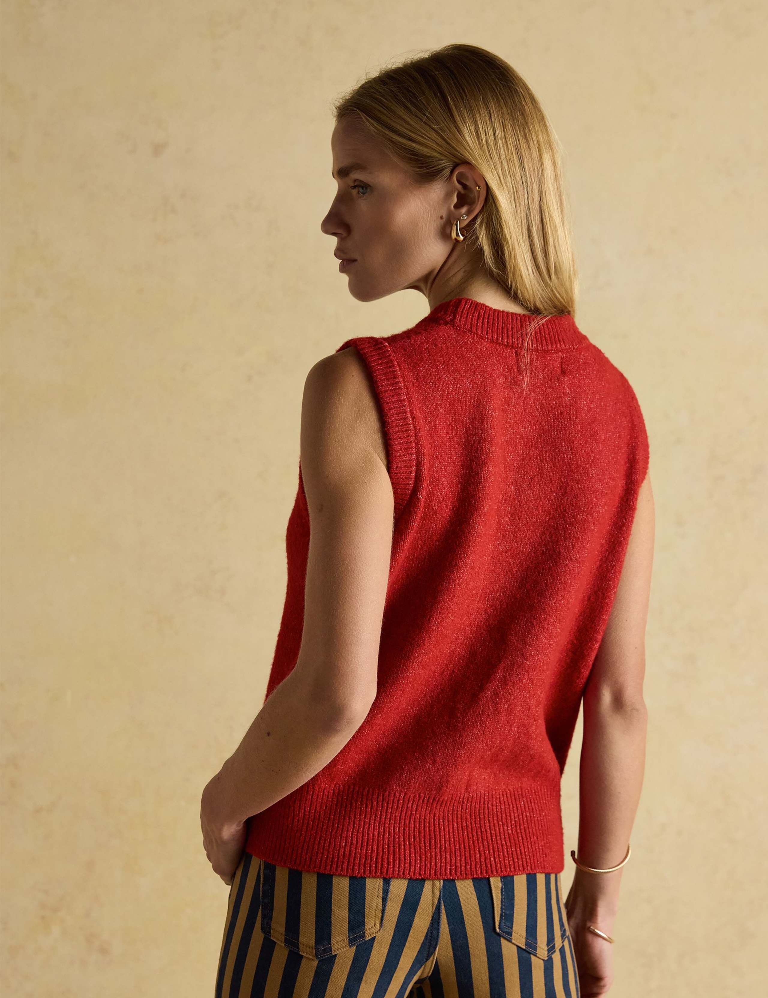 Textured Crew Neck Knitted Vest 7 of 10