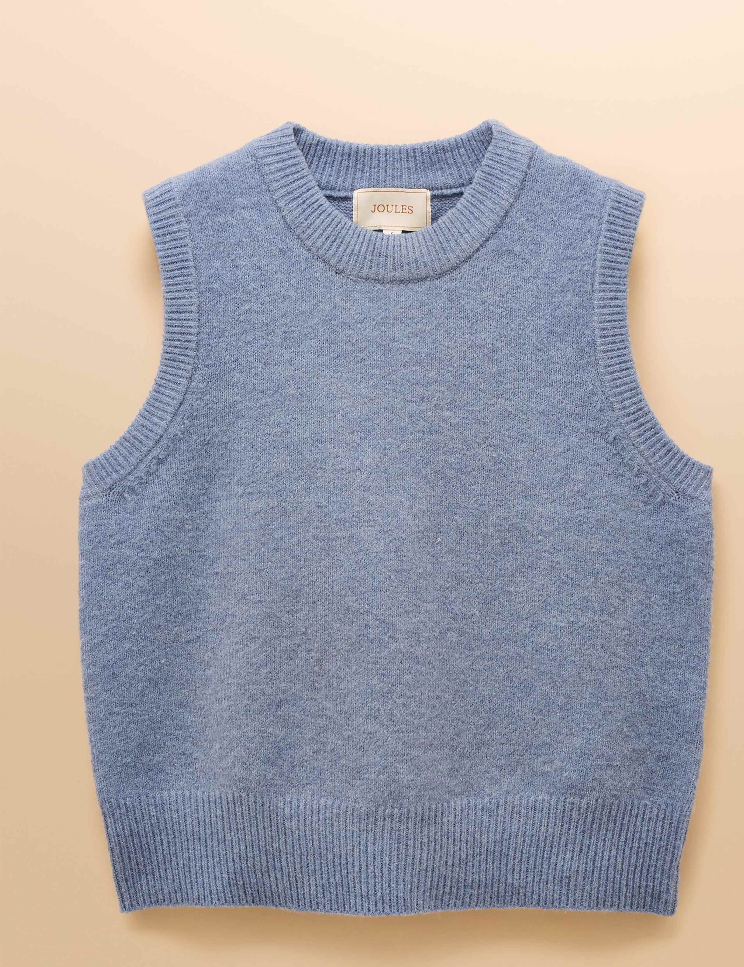 Textured Crew Neck Knitted Vest 2 of 8