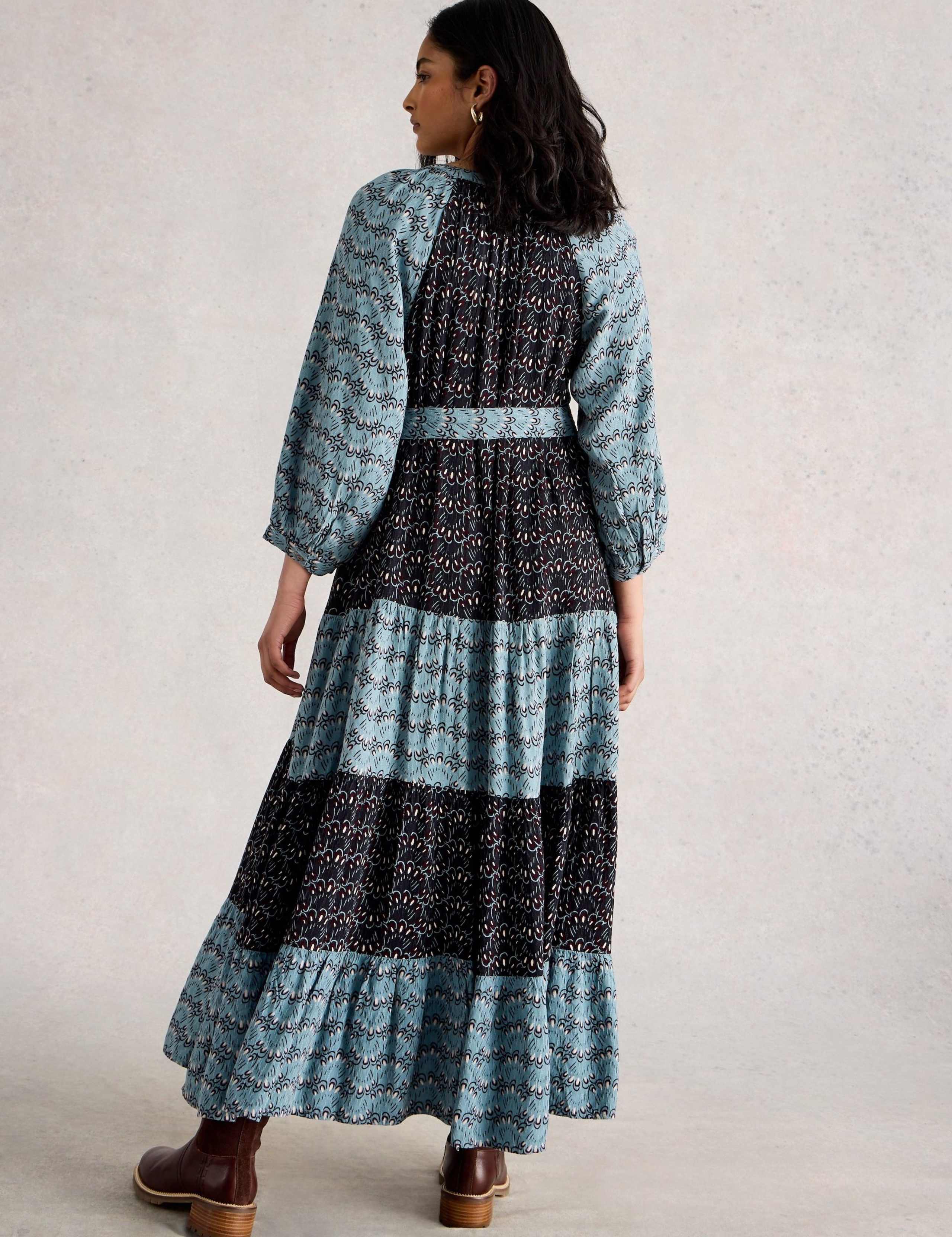 Printed V-Neck Midi Tiered Dress 5 of 6