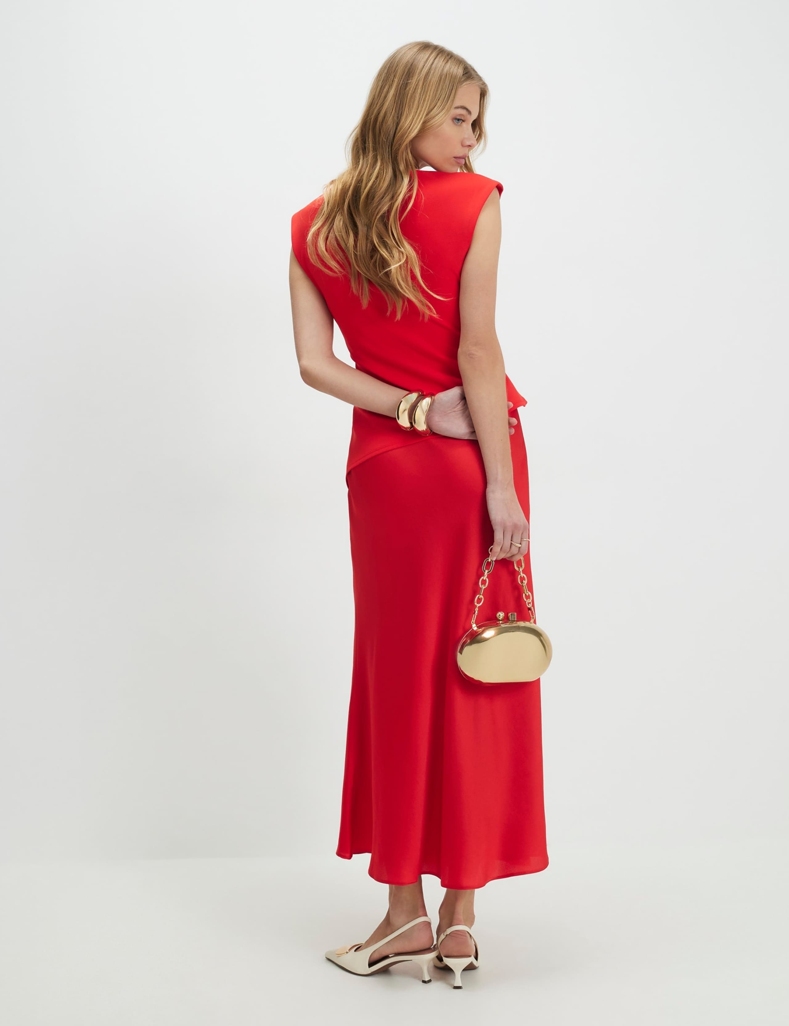 Satin Midaxi Waisted Dress 2 of 4