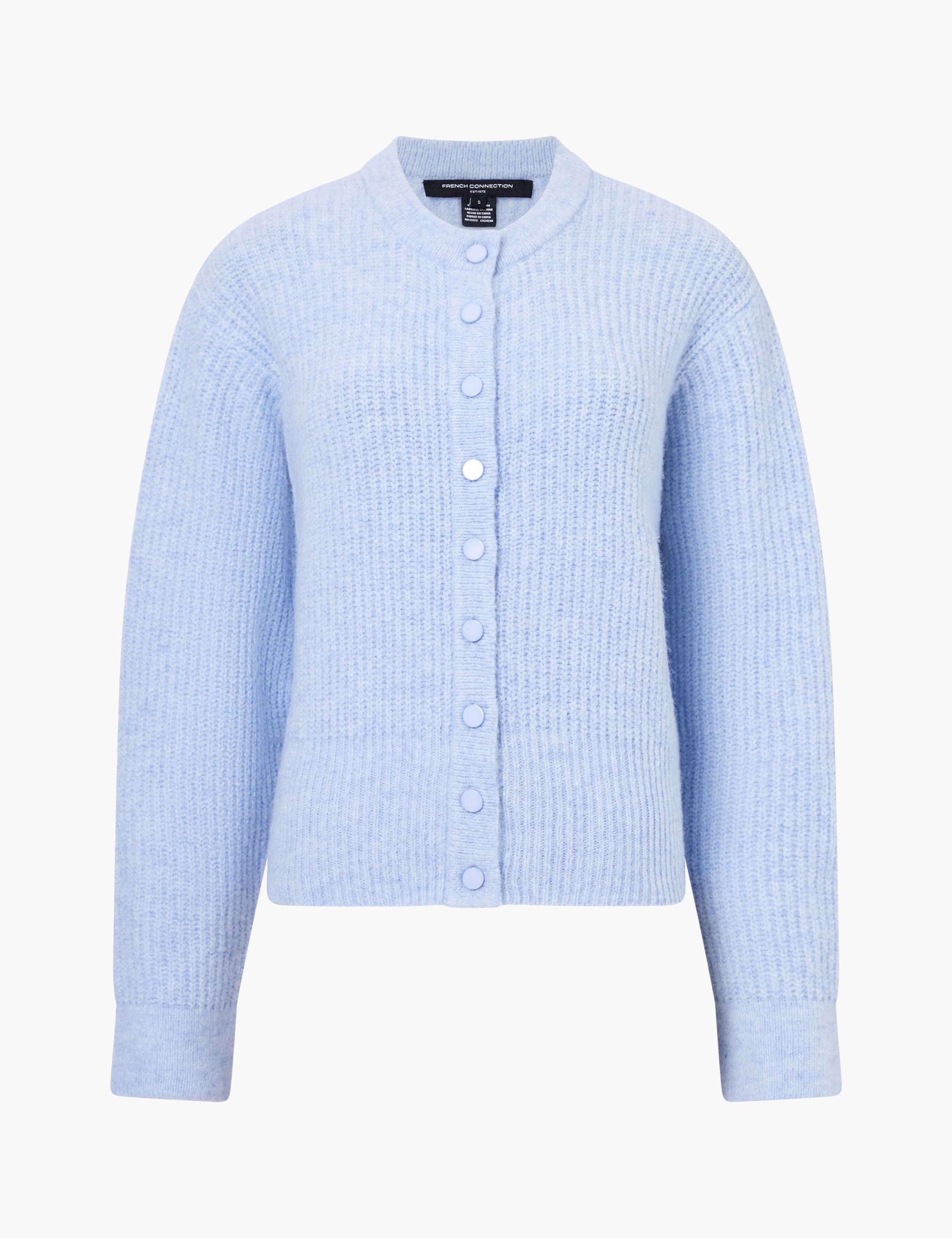 Ribbed Crew Neck Button Front Cardigan 2 of 3